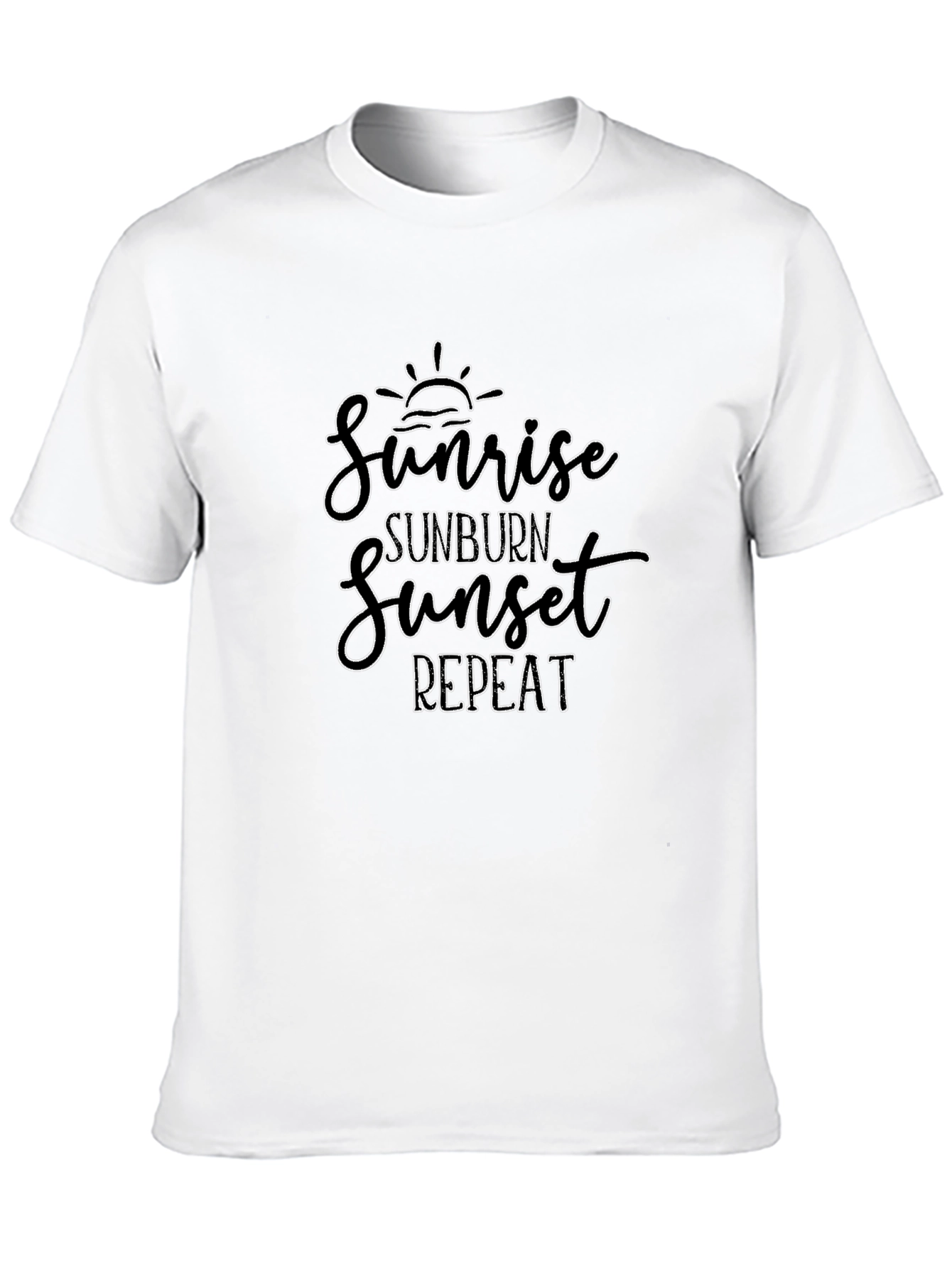 Sunrise Sunburn Sunset Repeat Black Graphic Tee