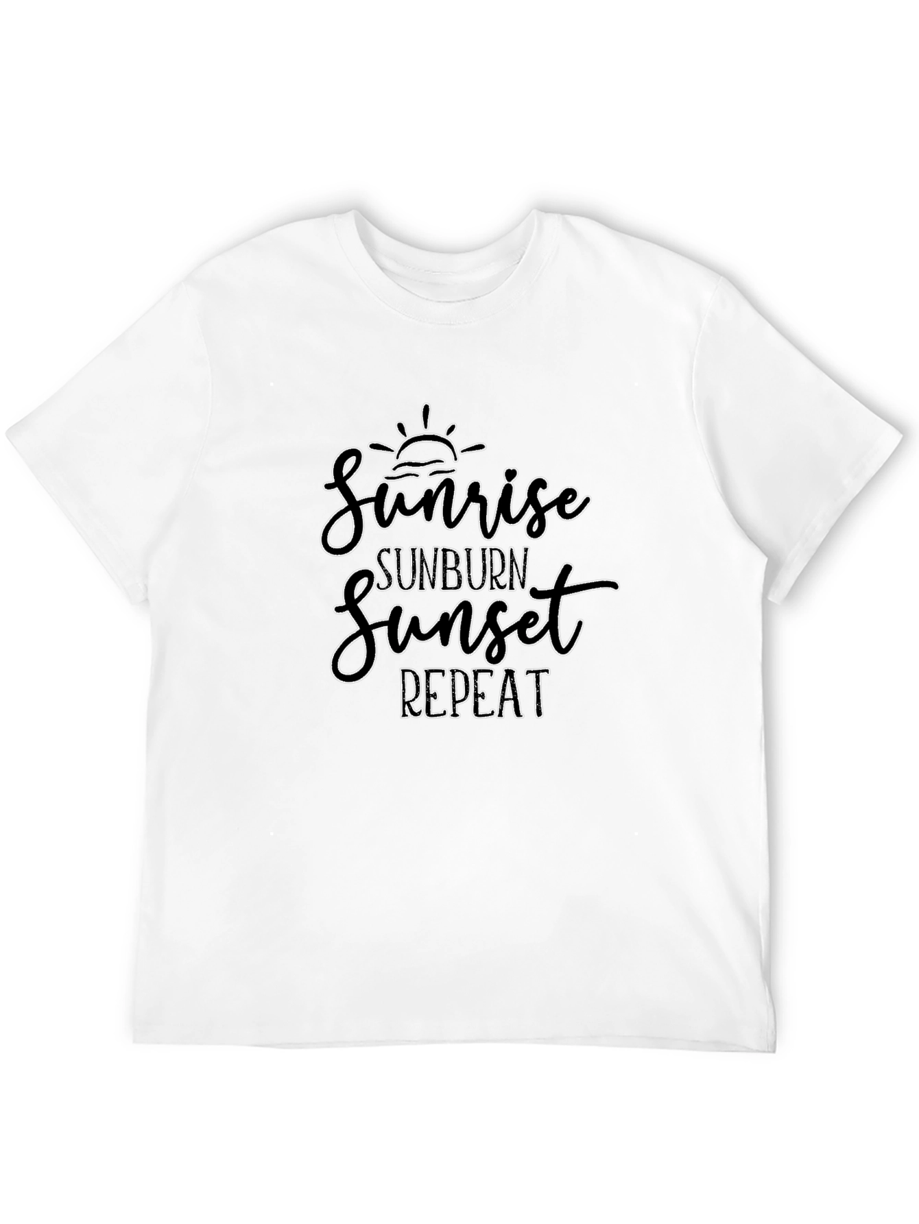 Sunrise Sunburn Sunset Repeat Black Graphic Tee