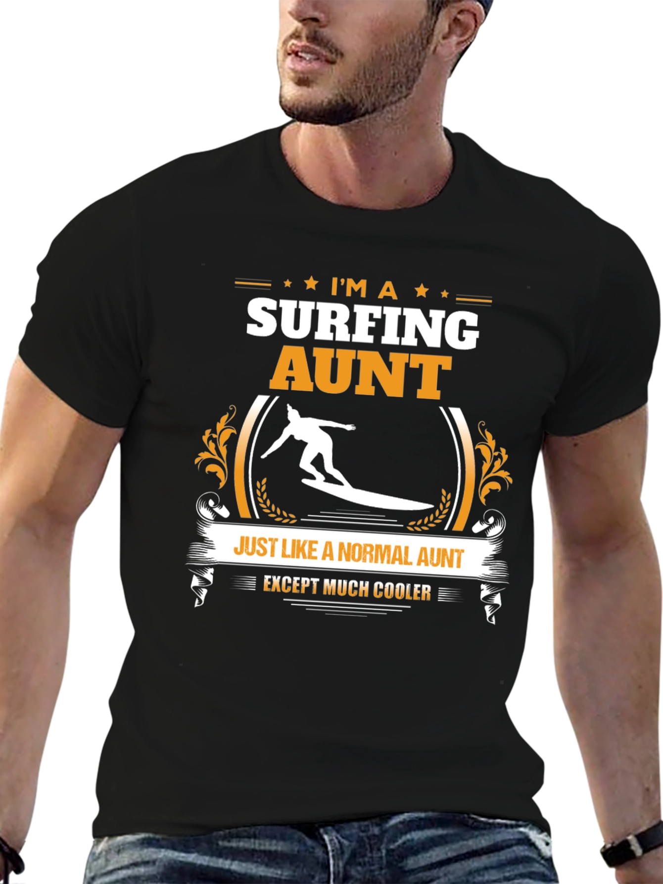 Surfing Aunt Graphic Tee - Cool Aunt Shirt