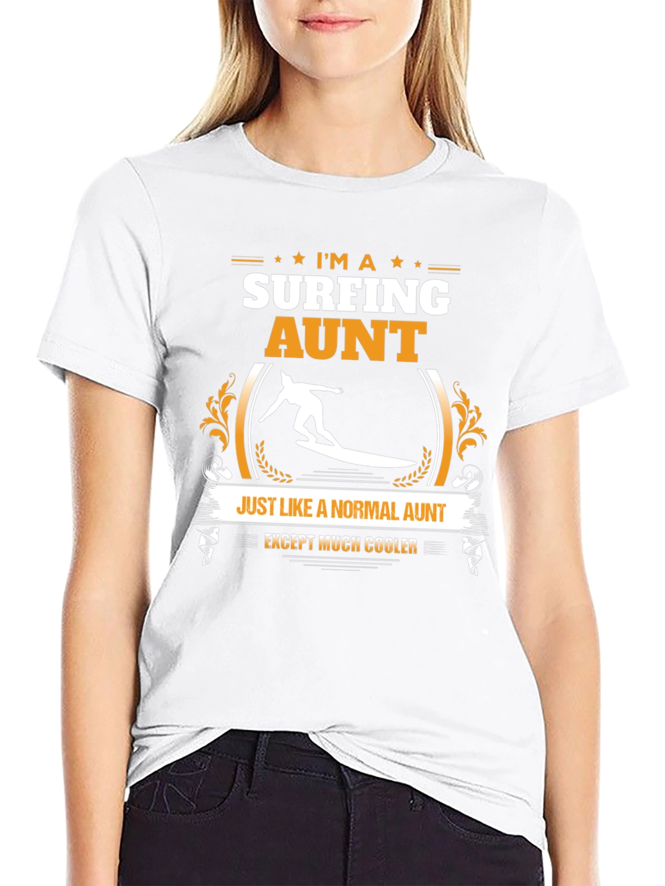 Surfing Aunt Graphic Tee - Cool Aunt Shirt