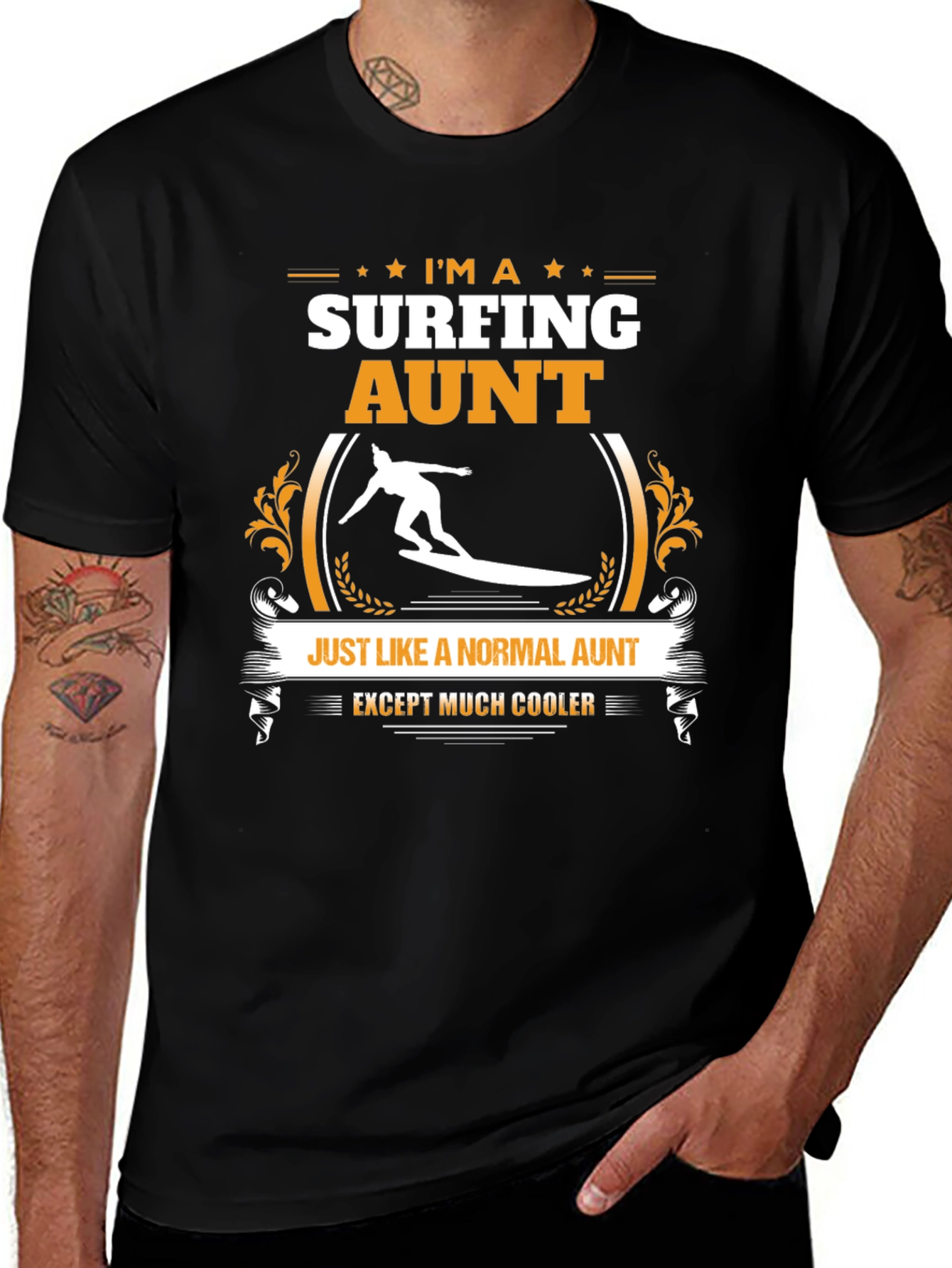 Surfing Aunt Graphic Tee - Cool Aunt Shirt