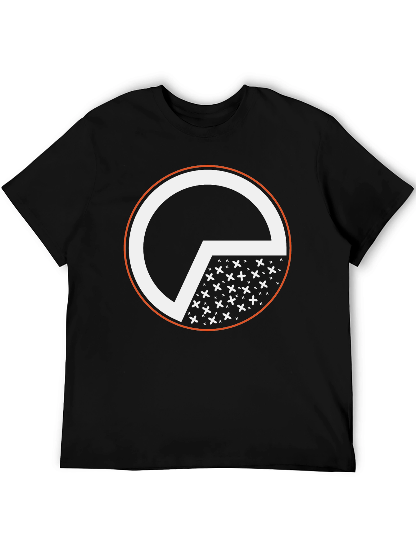 Graphic Tee: Black Circle Design Cotton T-Shirt