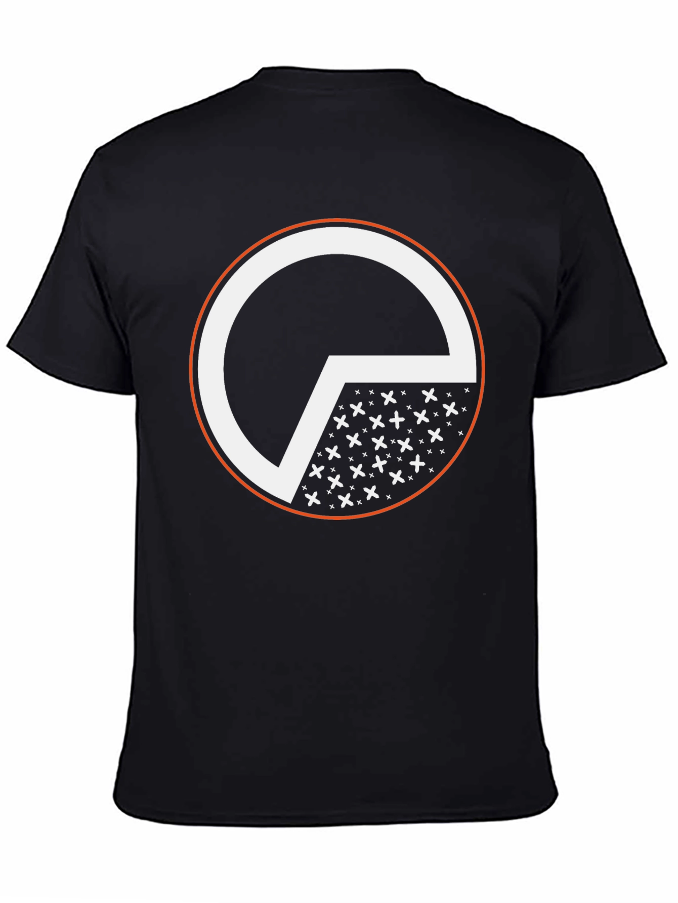Graphic Tee: Black Circle Design Cotton T-Shirt