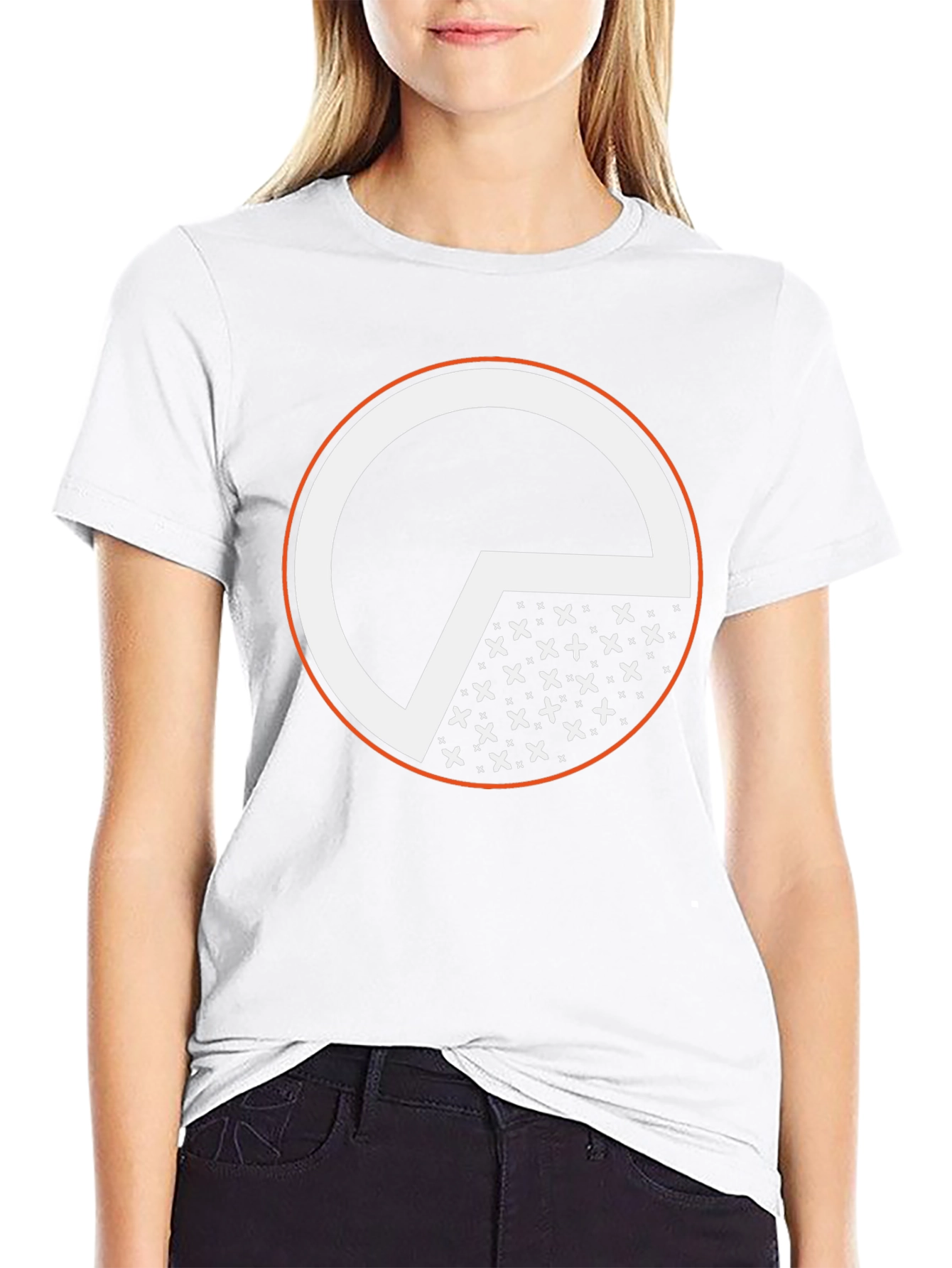 Graphic Tee: Black Circle Design Cotton T-Shirt