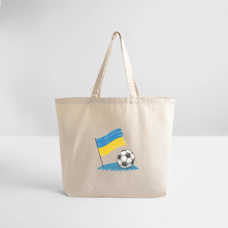 Ukraine flag and crayon-style soccer ball