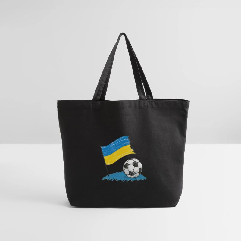Ukraine flag and crayon-style soccer ball