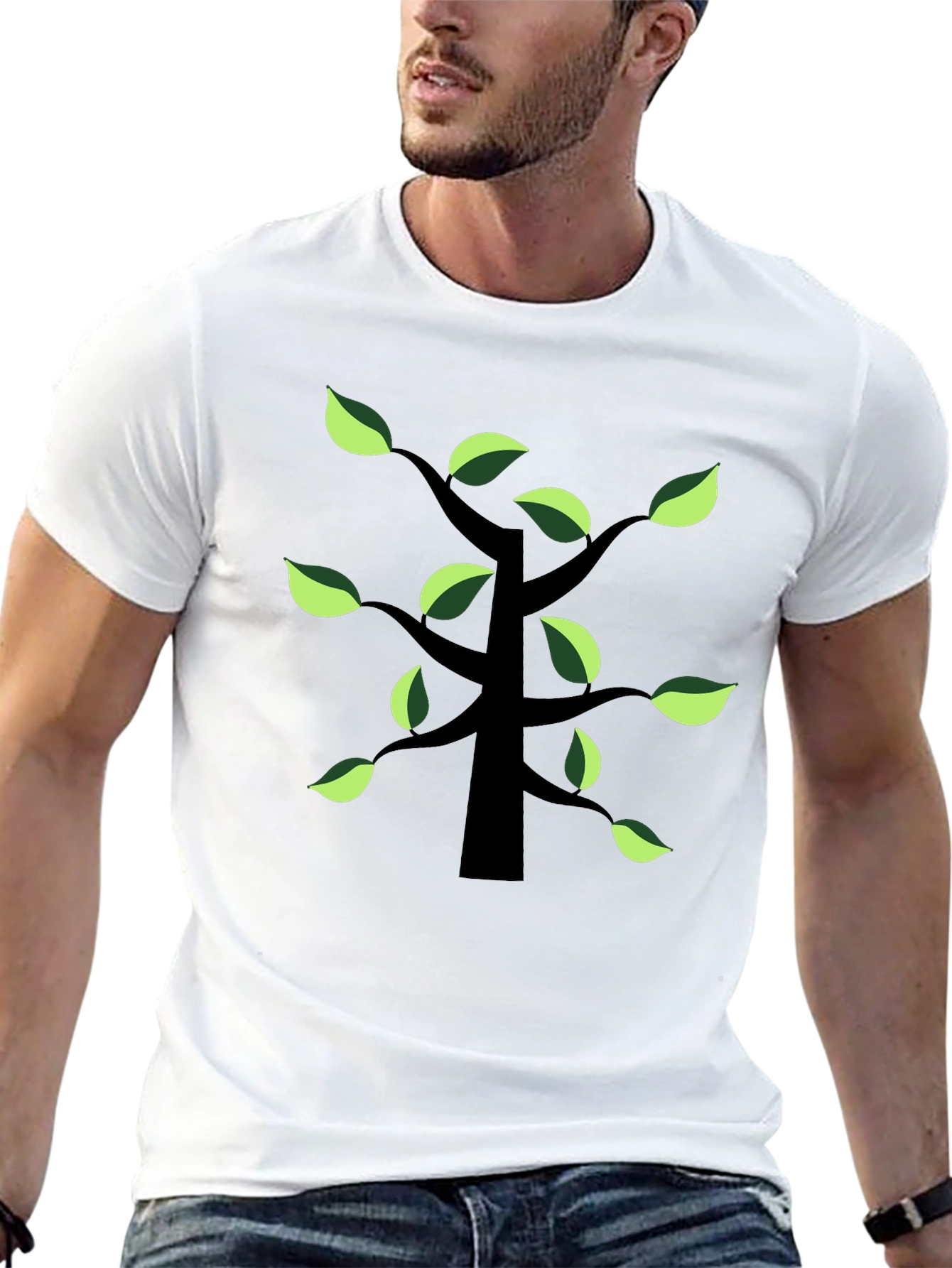 Nature Inspired Tree Graphic Tee - Black