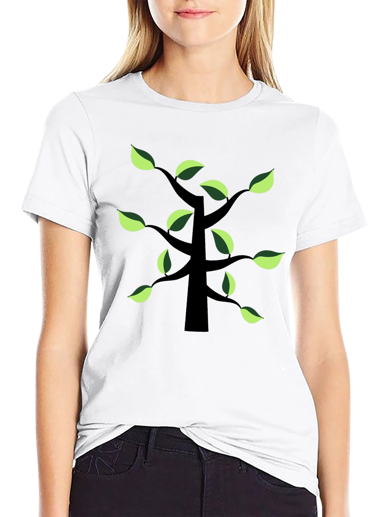Nature Inspired Tree Graphic Tee - Black