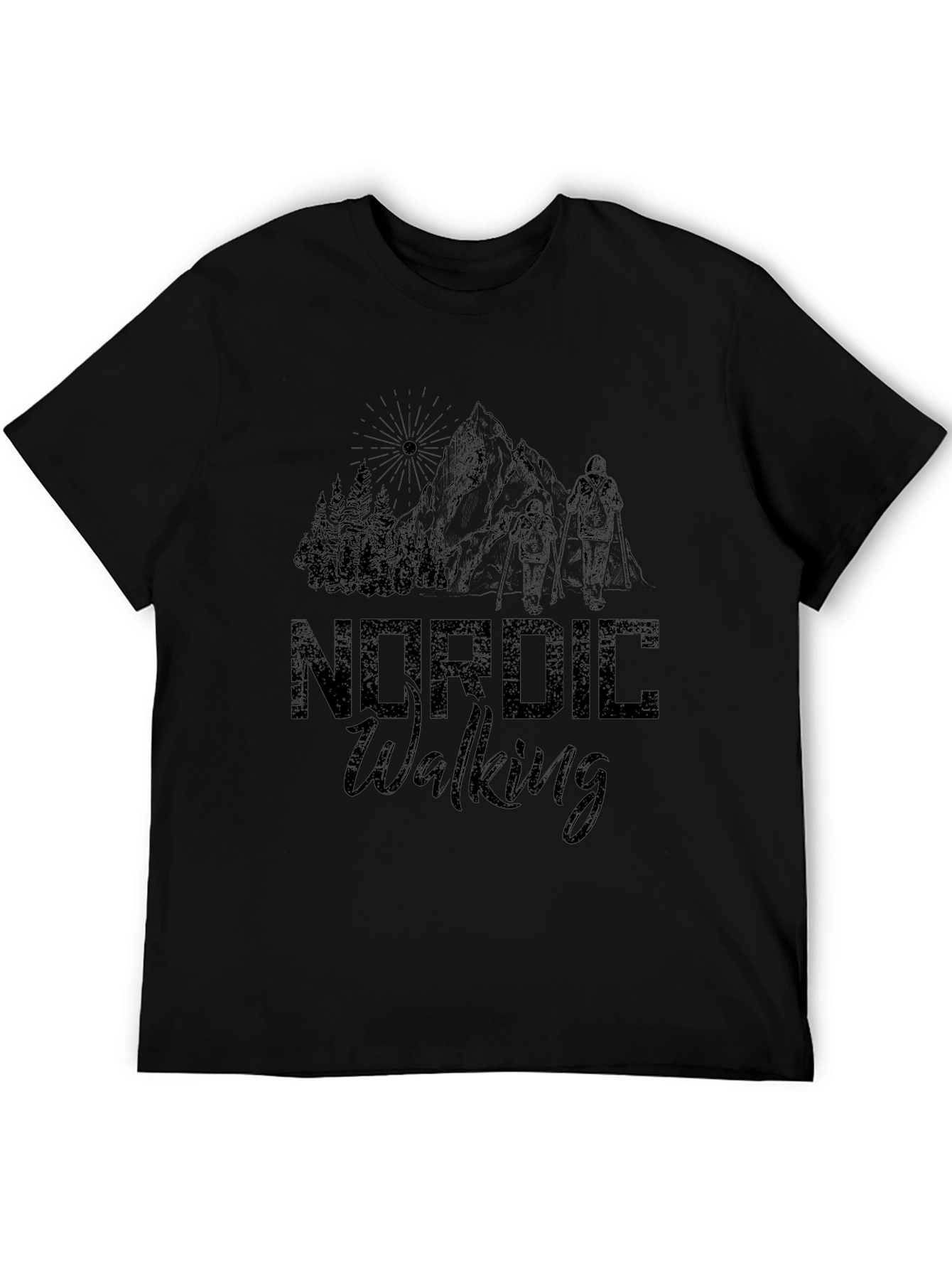 Nordic Walking Graphic Black T-Shirt