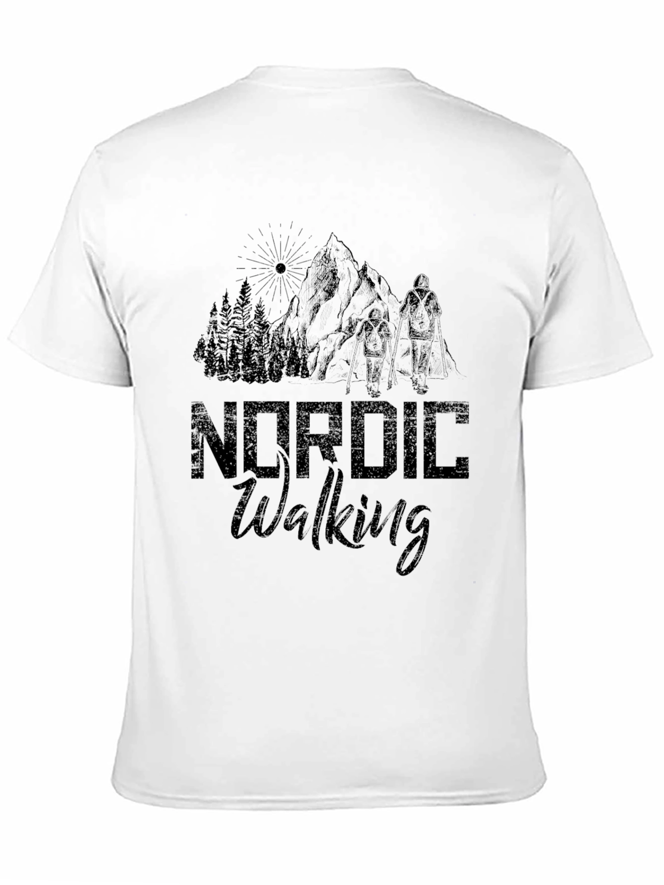 Nordic Walking Graphic Black T-Shirt