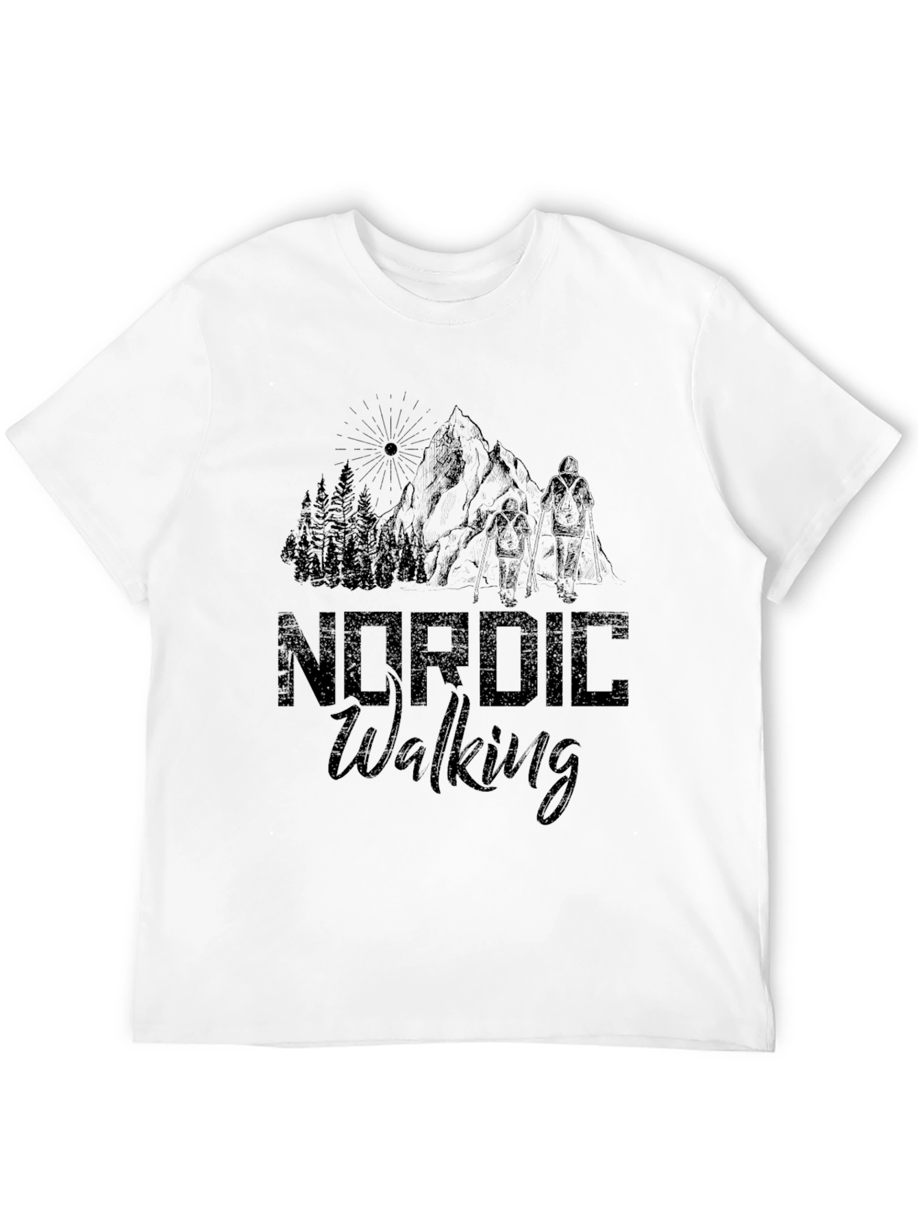 Nordic Walking Graphic Black T-Shirt