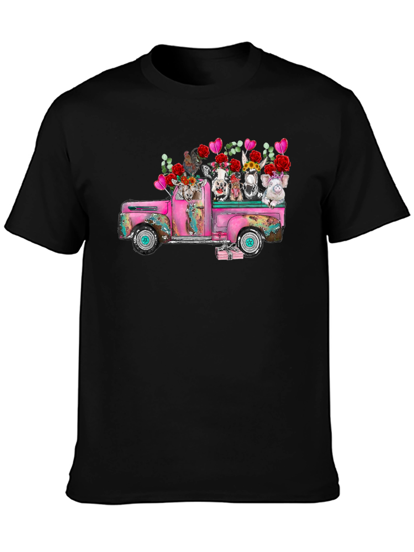 Farm Animals in Truck Graphic T-Shirt