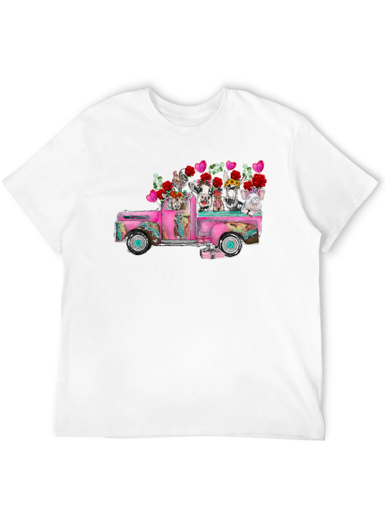 Farm Animals in Truck Graphic T-Shirt