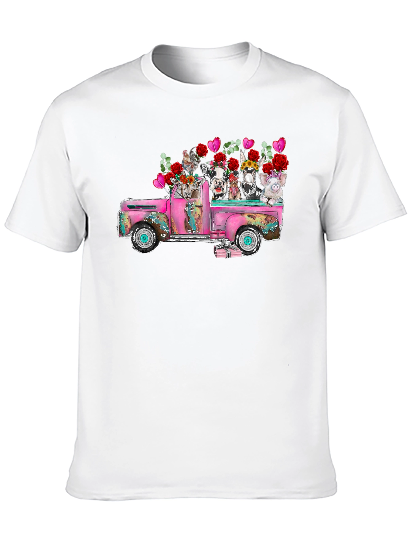 Farm Animals in Truck Graphic T-Shirt