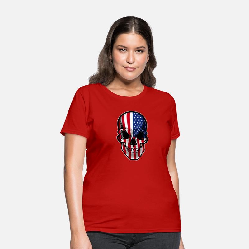 USA Flag Skull United States Patriotic Skeleton