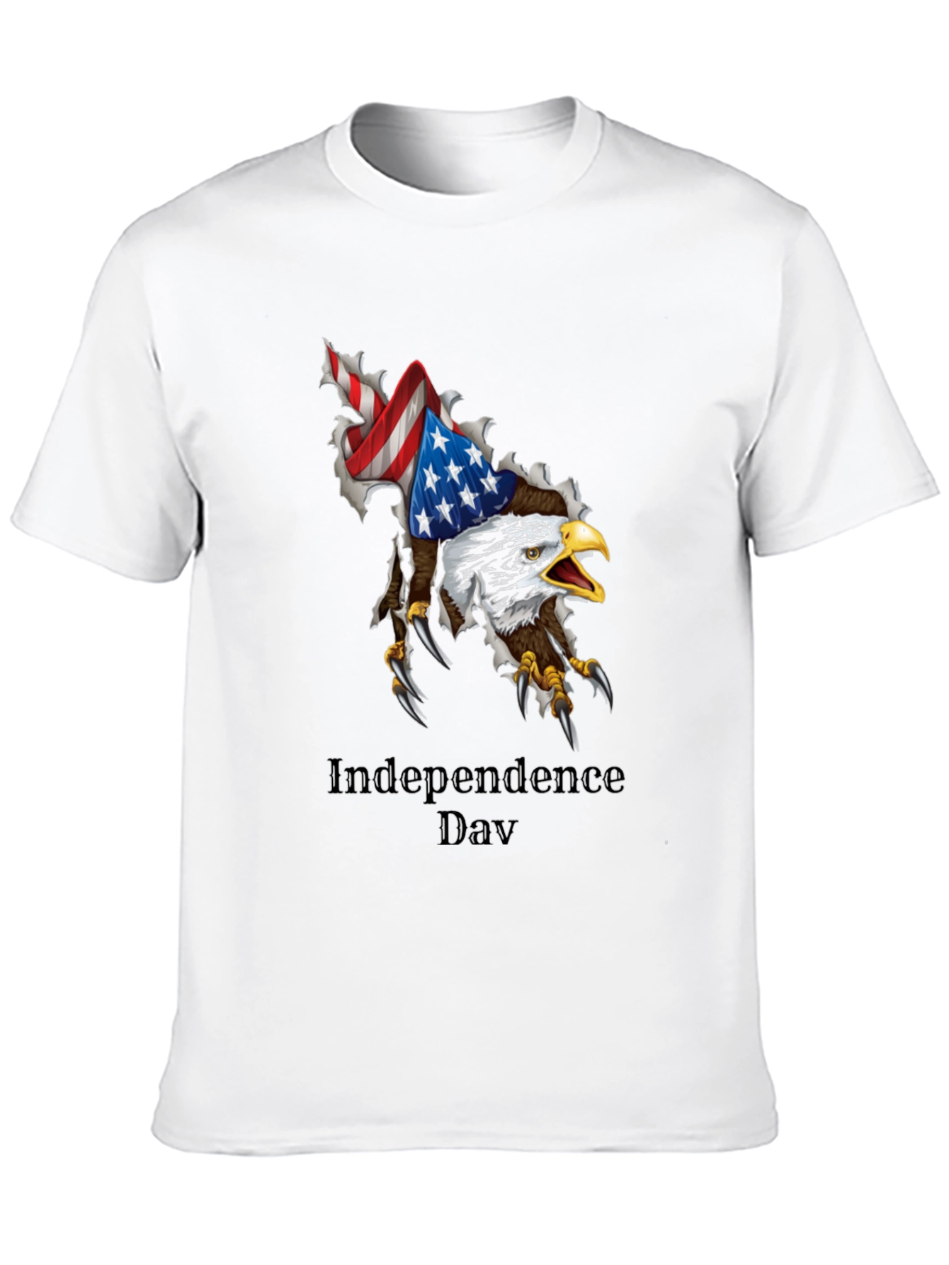 Independence Day Eagle Graphic Black T-Shirt