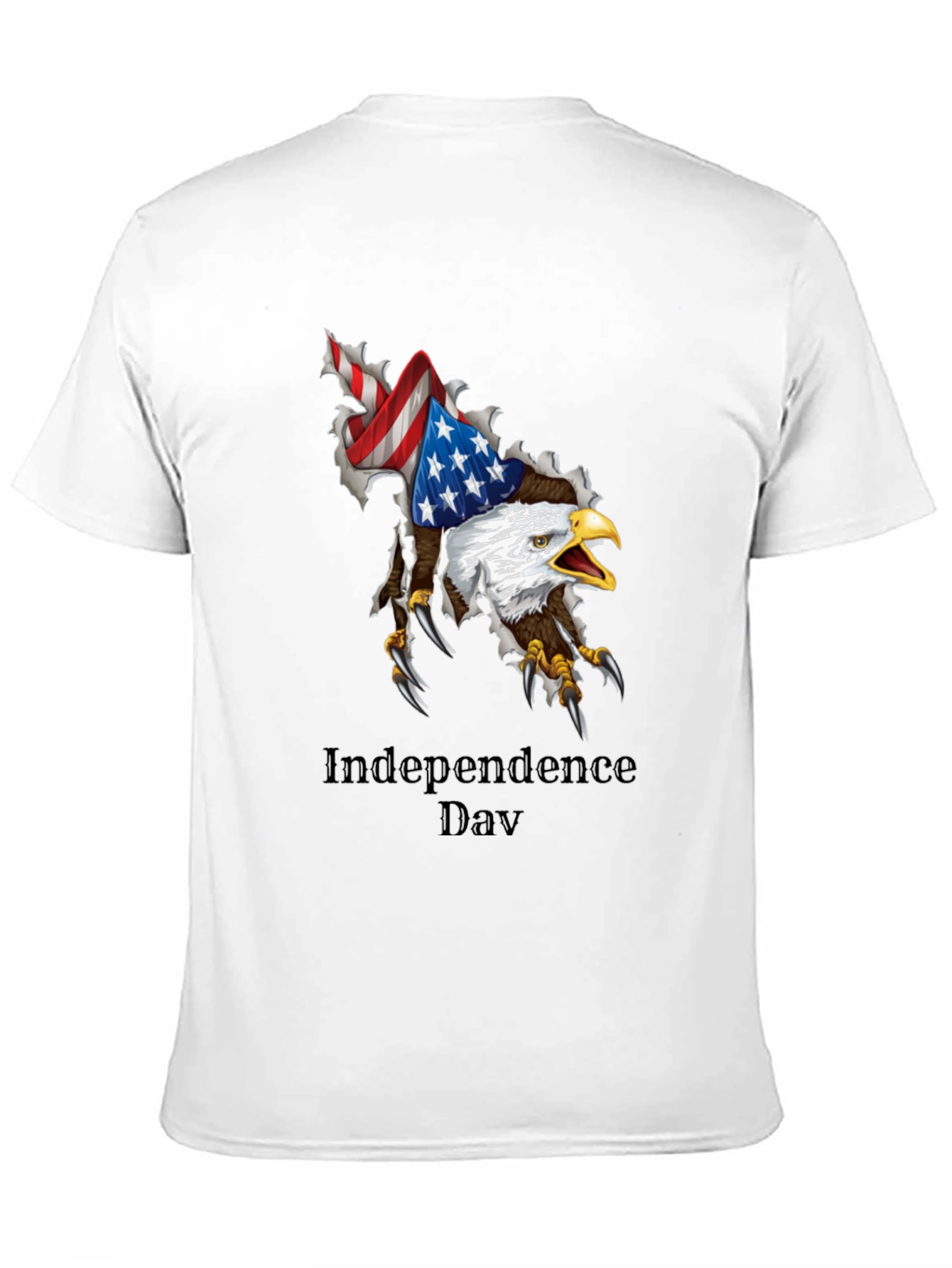 Independence Day Eagle Graphic Black T-Shirt