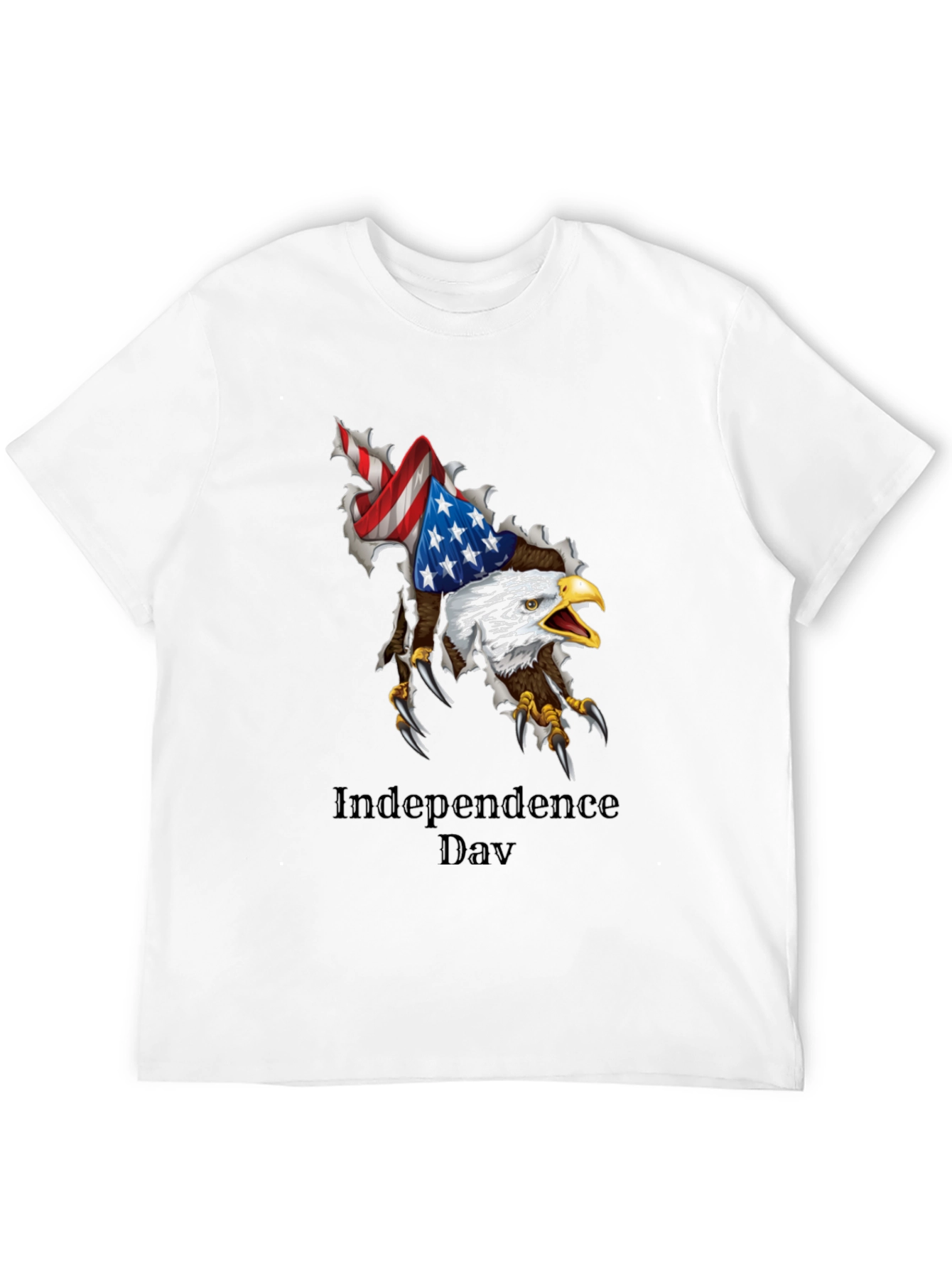 Independence Day Eagle Graphic Black T-Shirt