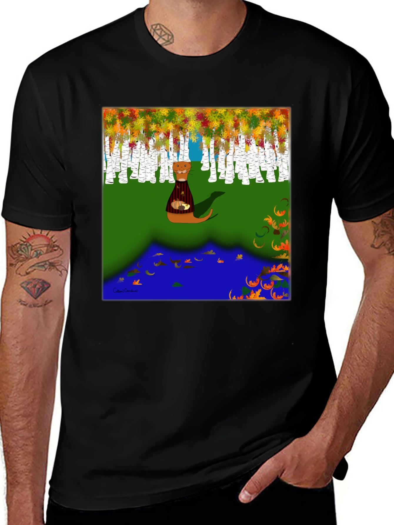 Whimsical Otter Graphic Tee