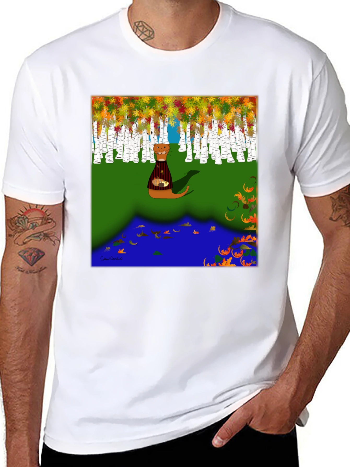 Whimsical Otter Graphic Tee