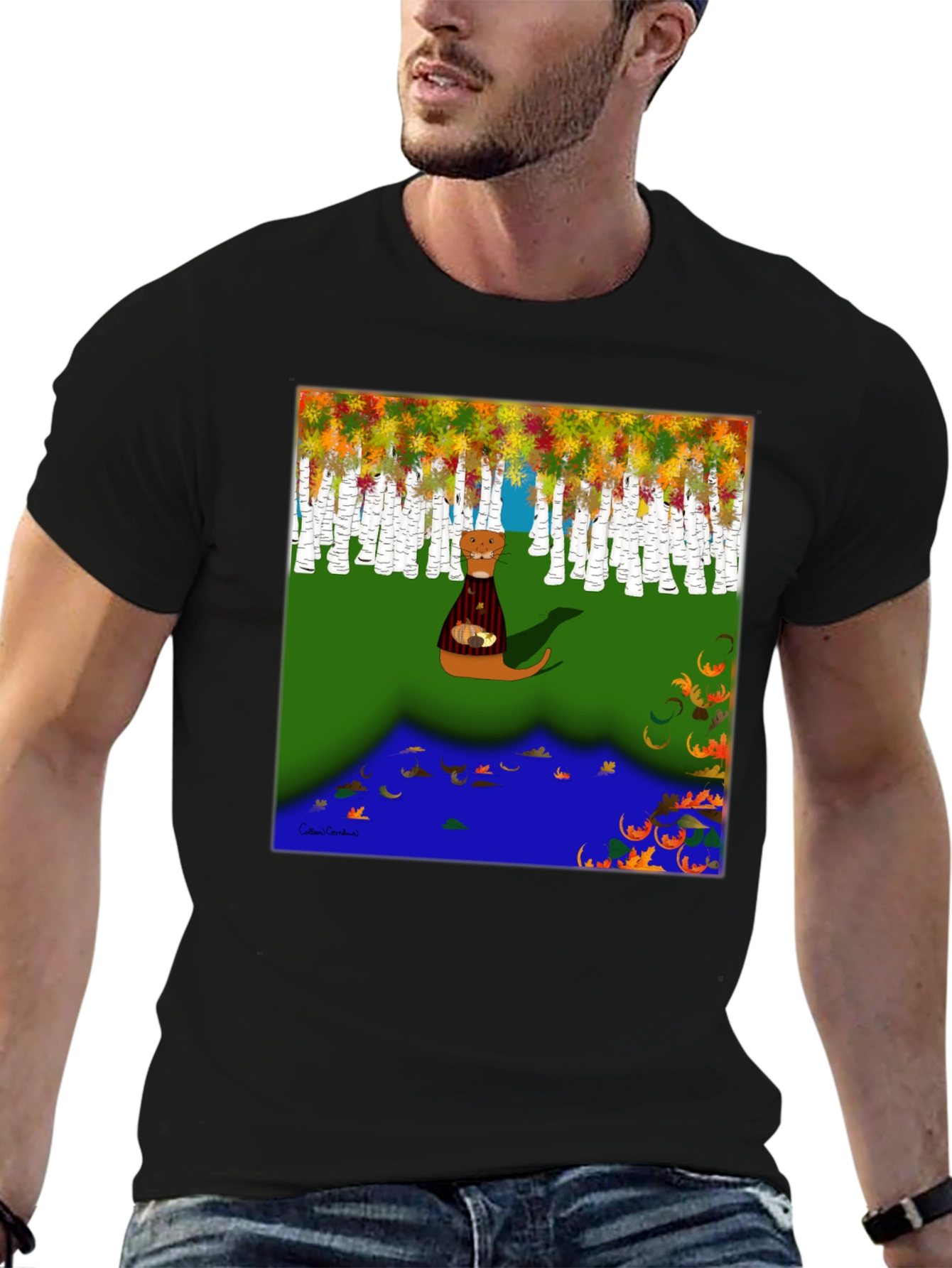 Whimsical Otter Graphic Tee