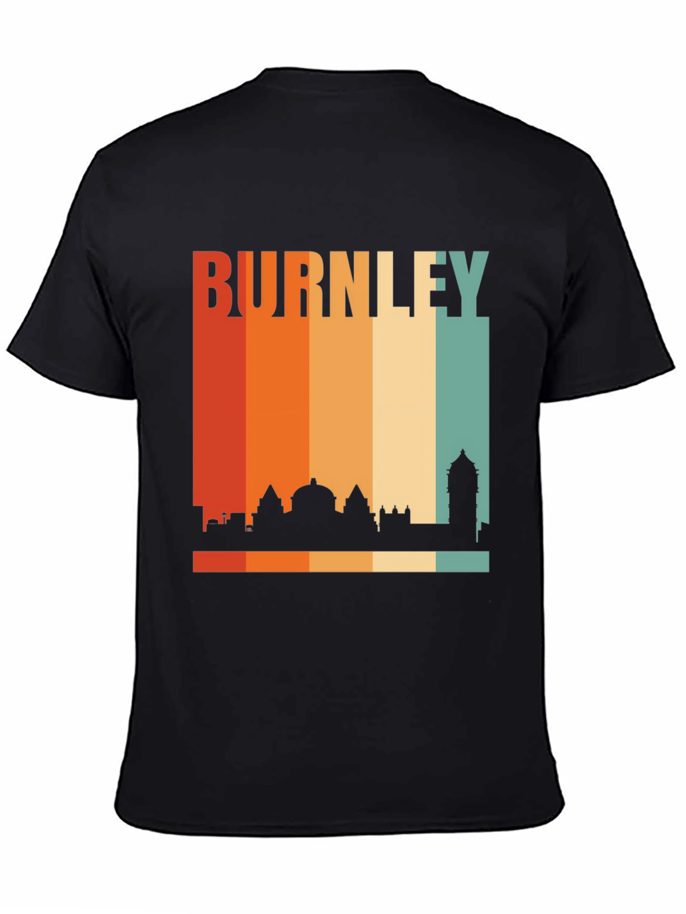 Burnley Skyline Retro Black T-Shirt