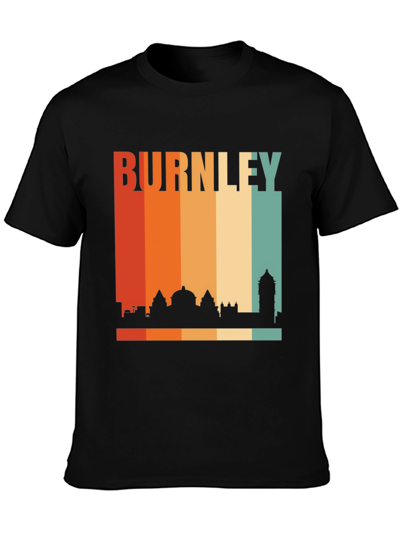 Burnley Skyline Retro Black T-Shirt