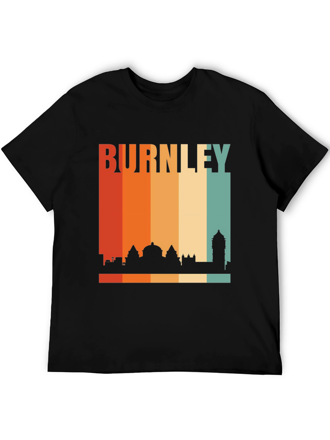 Burnley Skyline Retro Black T-Shirt