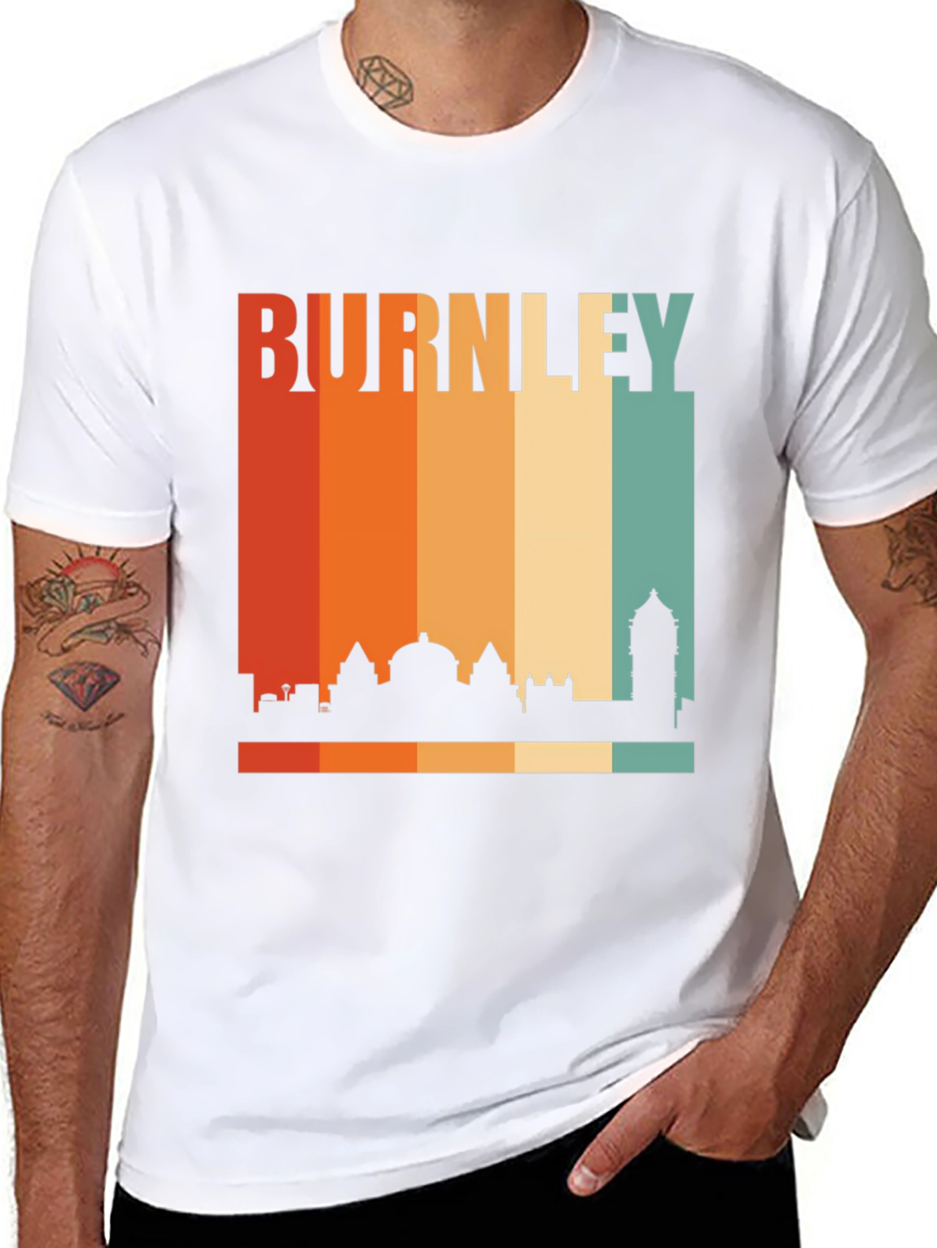 Burnley Skyline Retro Black T-Shirt