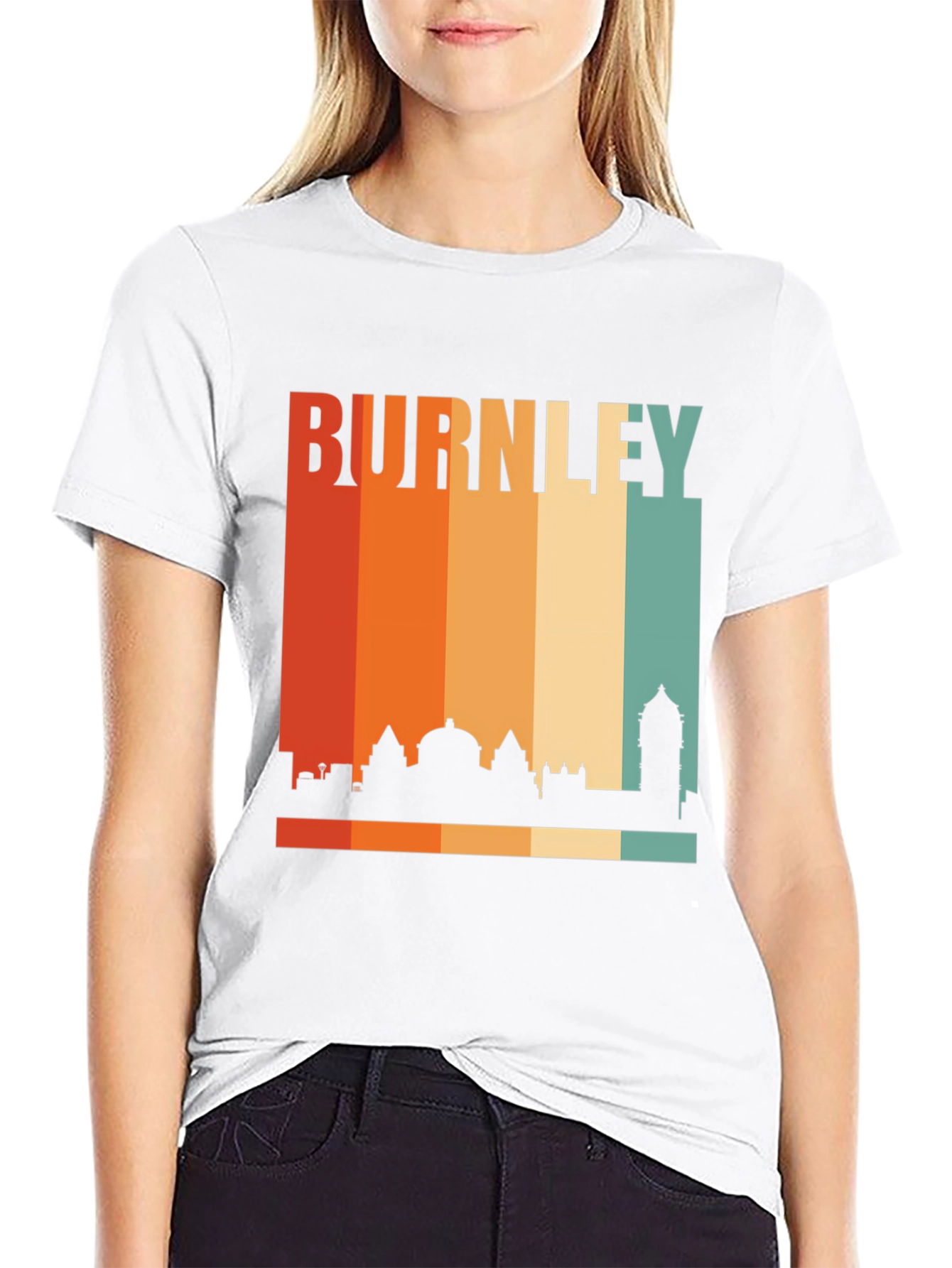 Burnley Skyline Retro Black T-Shirt