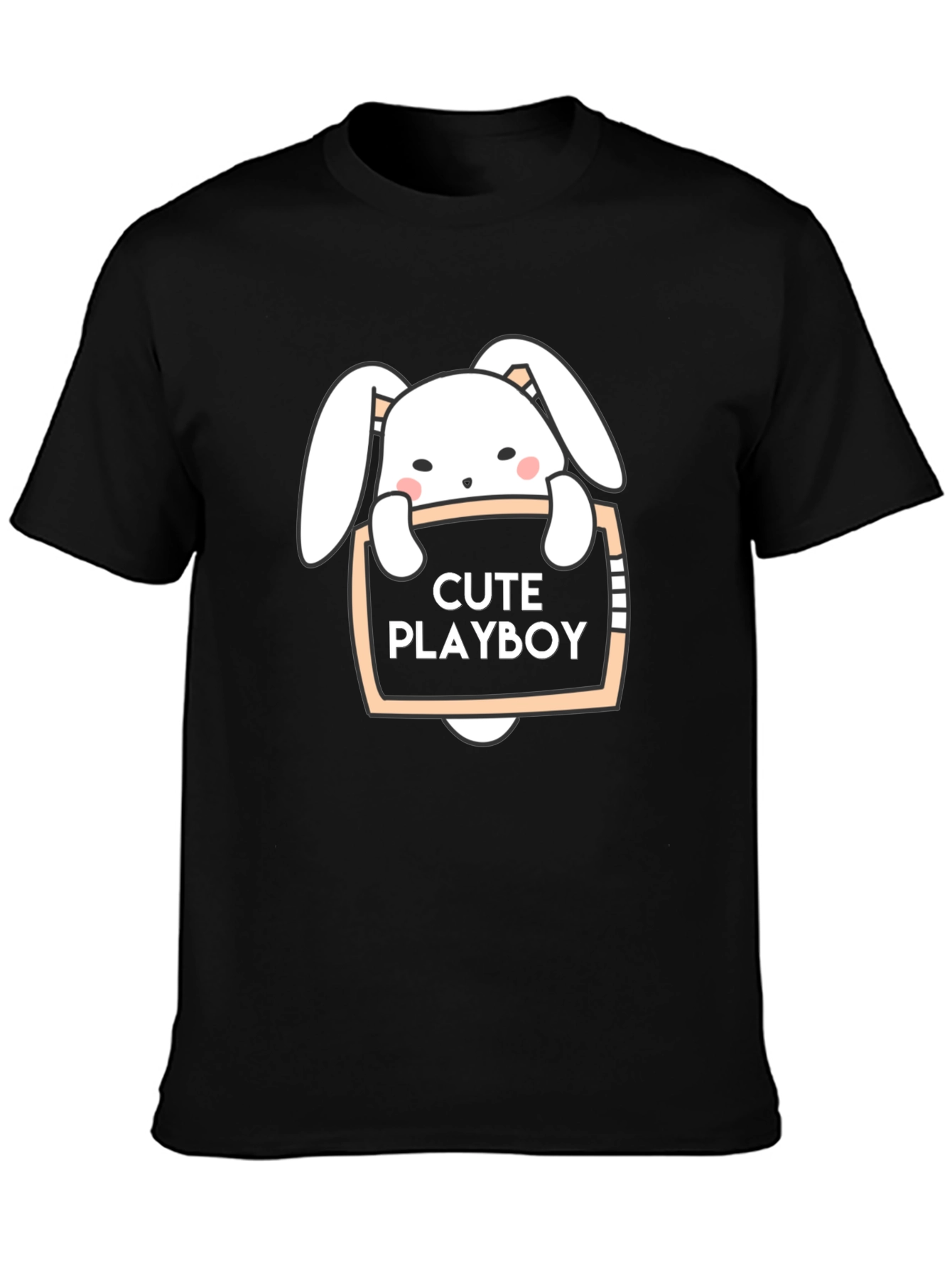Cute Playboy Bunny Black T-Shirt