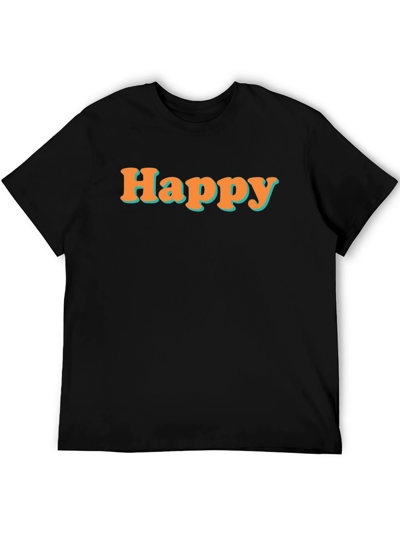 Happy Graphic Tee - Black Short Sleeve