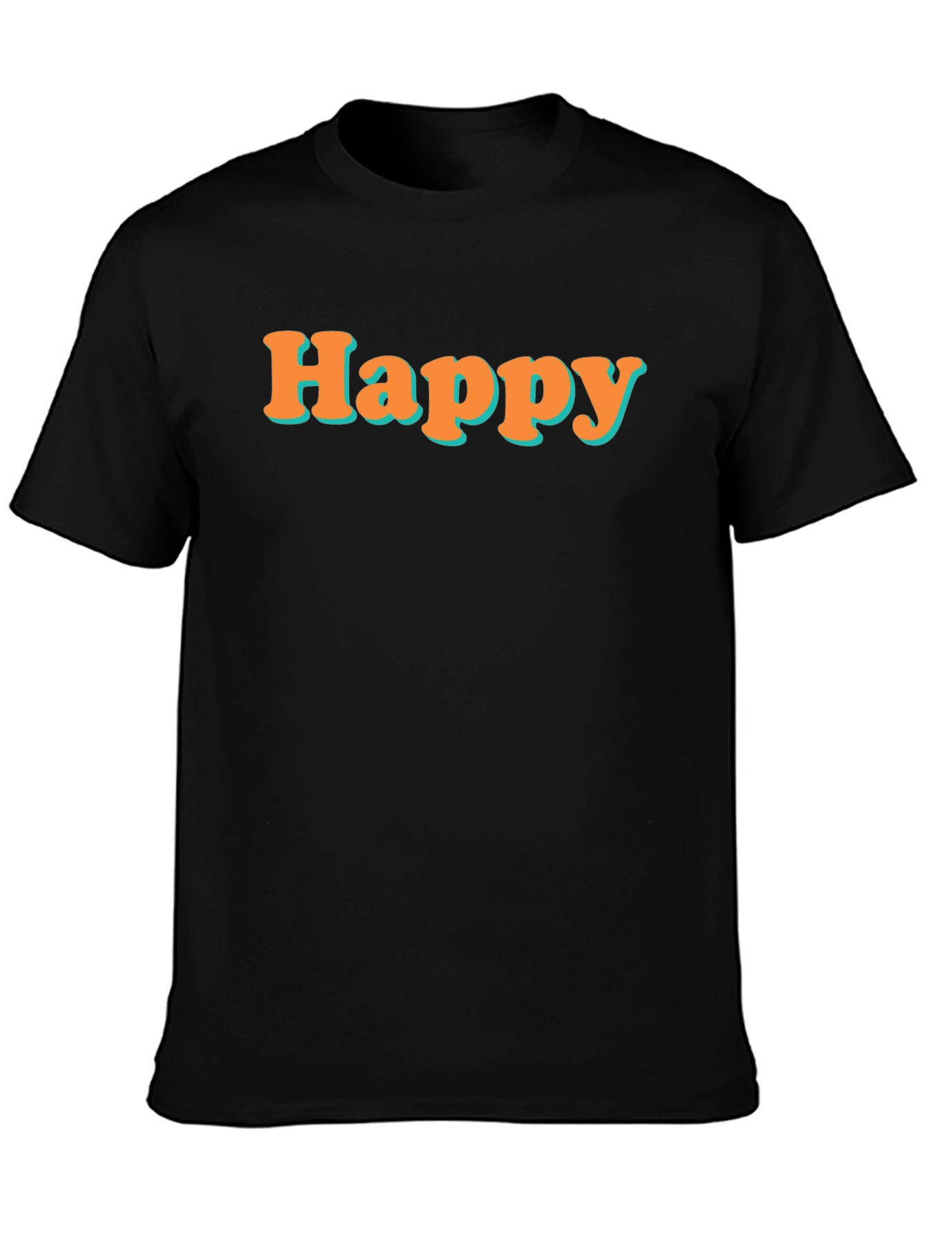 Happy Graphic Tee - Black Short Sleeve
