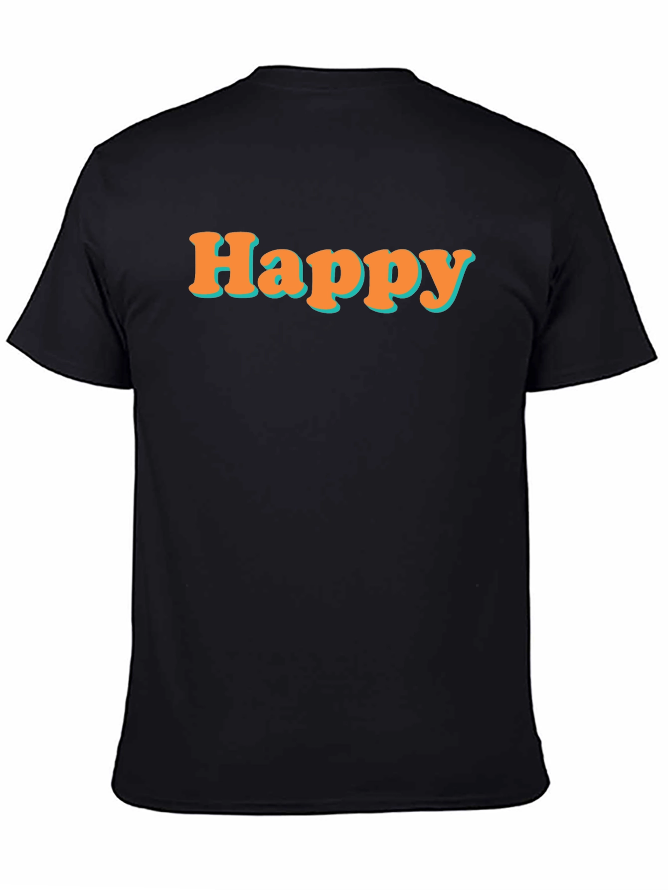 Happy Graphic Tee - Black Short Sleeve