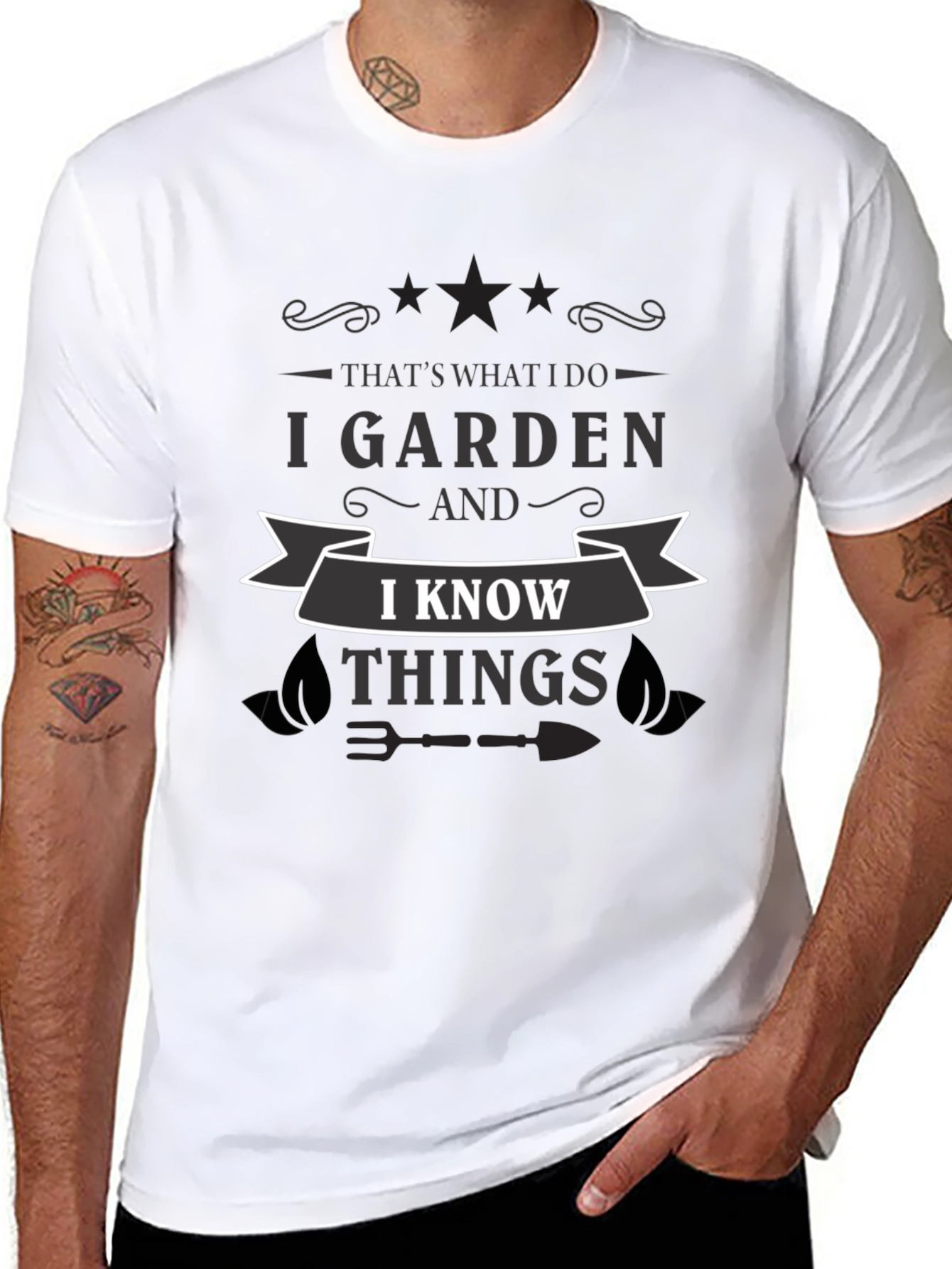 I Garden and I Know Things Black Graphic Tee