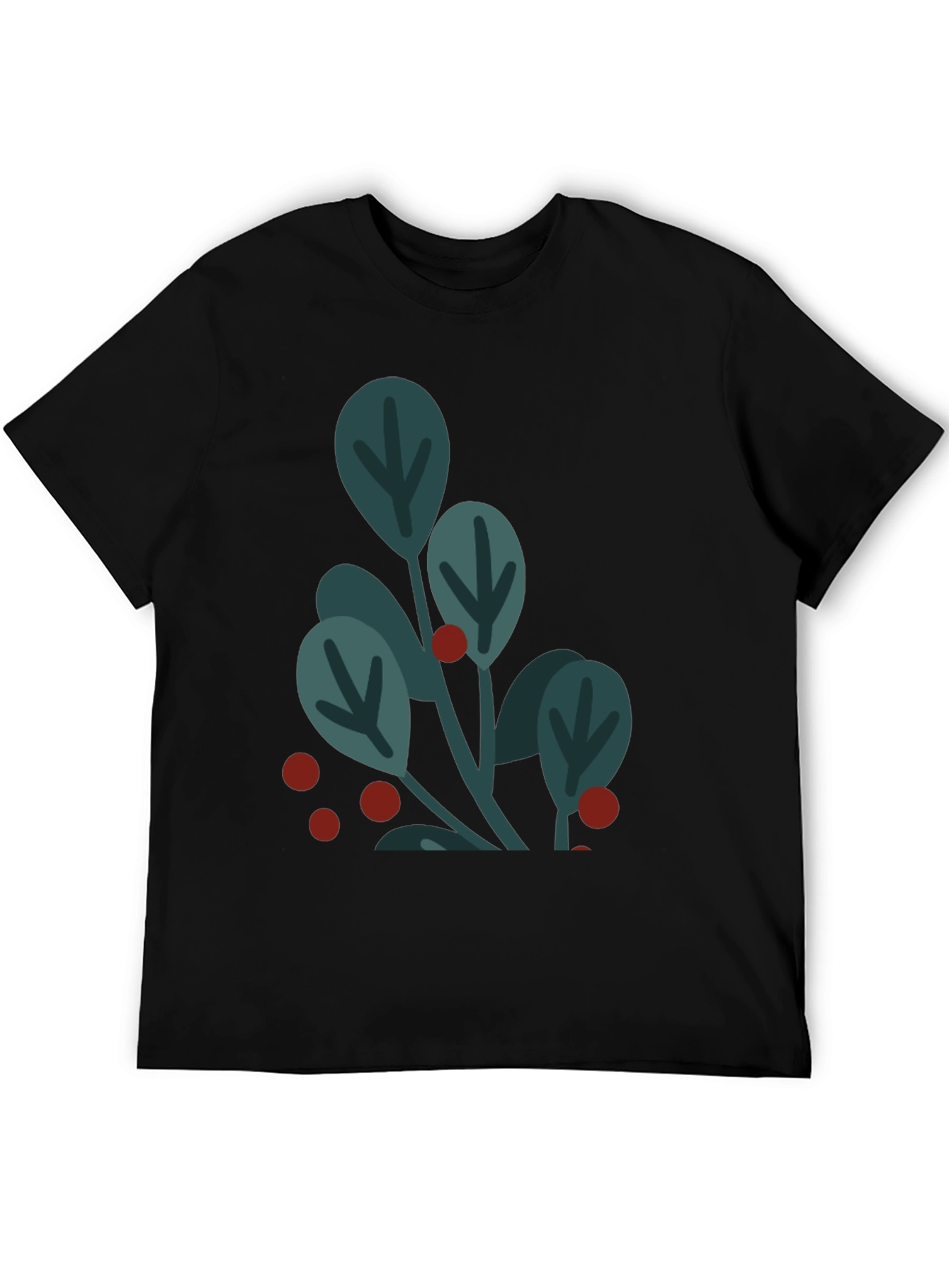 Botanical Graphic Tee - Black Cotton Blend