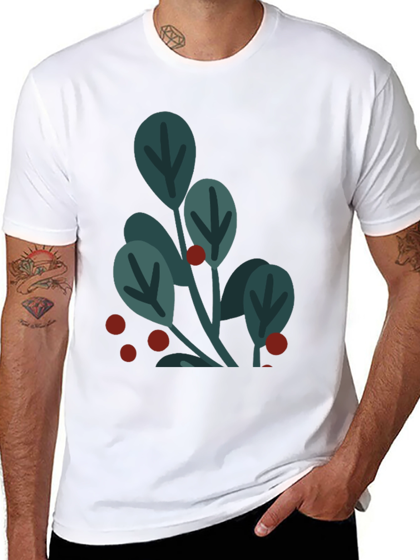 Botanical Graphic Tee - Black Cotton Blend