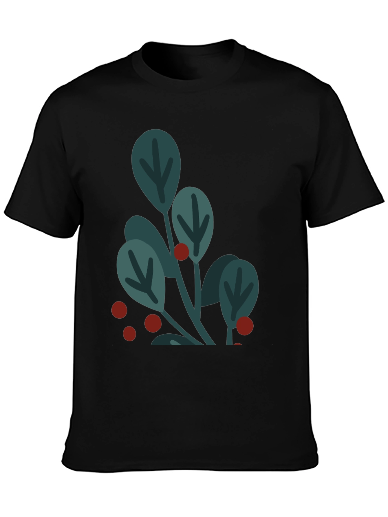 Botanical Graphic Tee - Black Cotton Blend