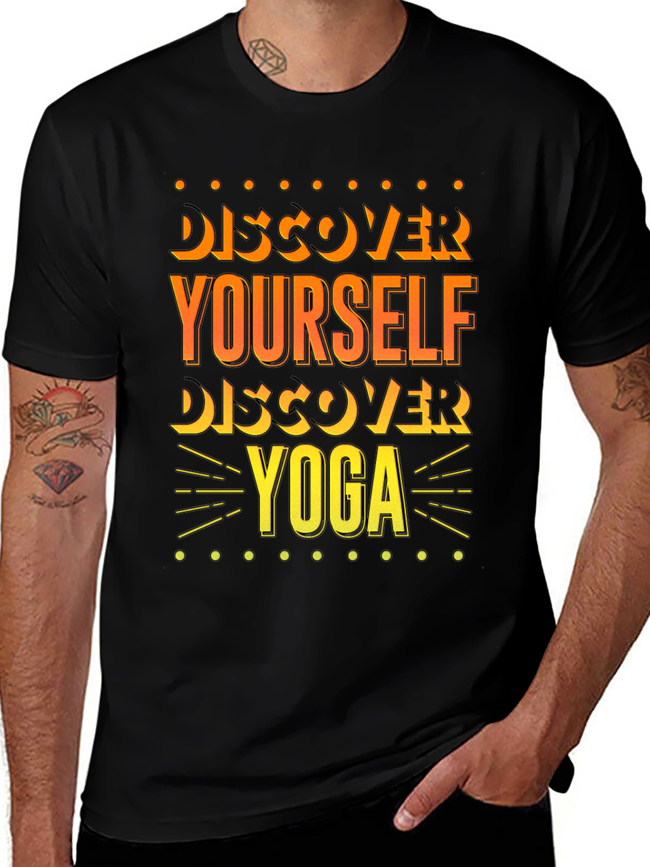 Discover Yourself Yoga Black T-Shirt