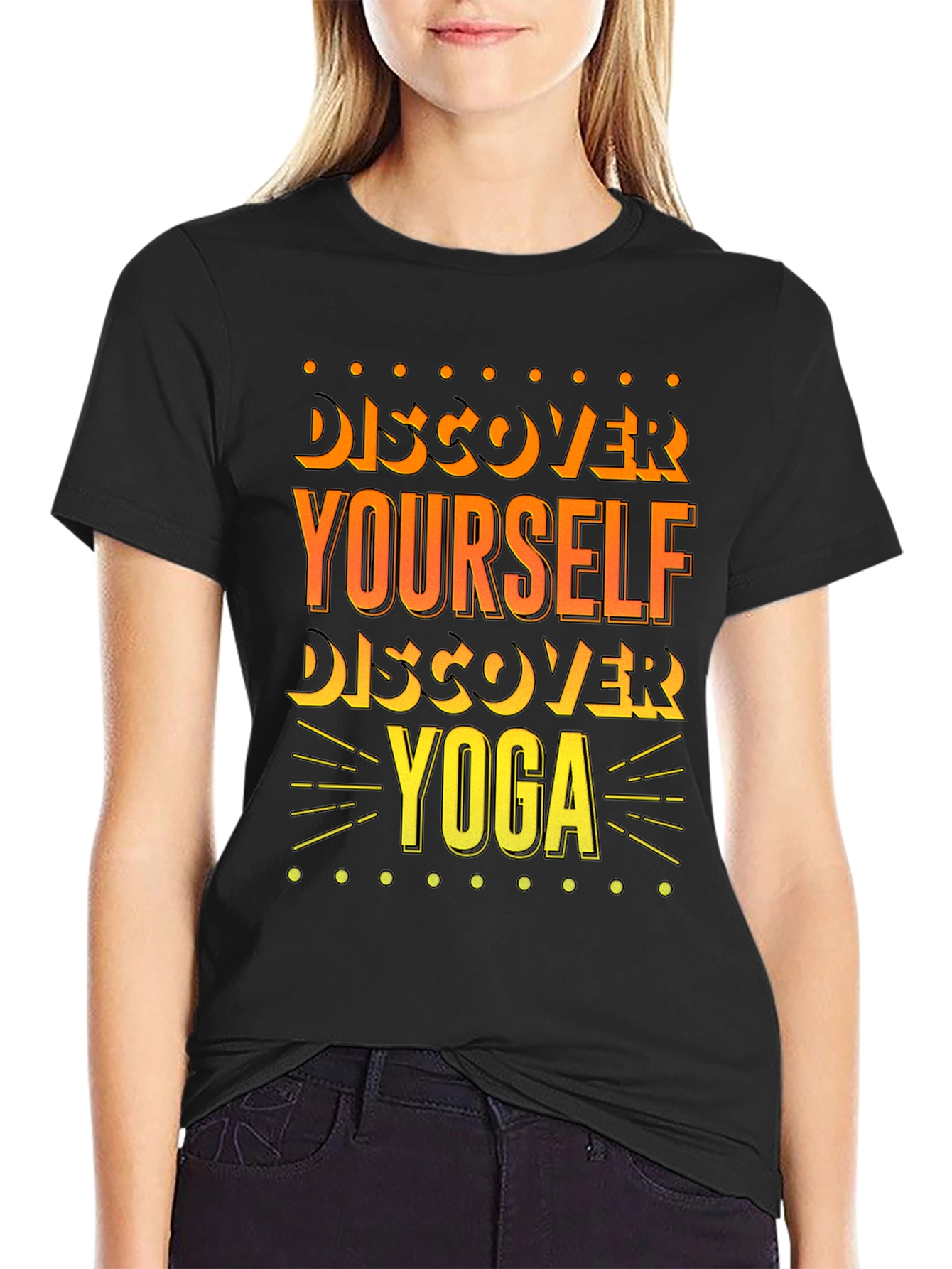 Discover Yourself Yoga Black T-Shirt