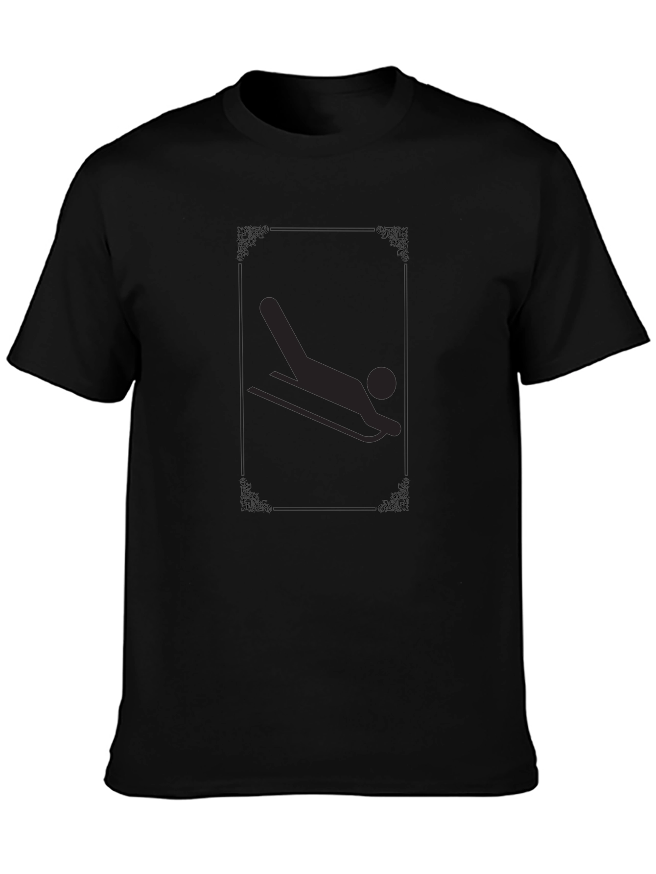 Luge Sport Graphic T-Shirt - Black Casual Tee