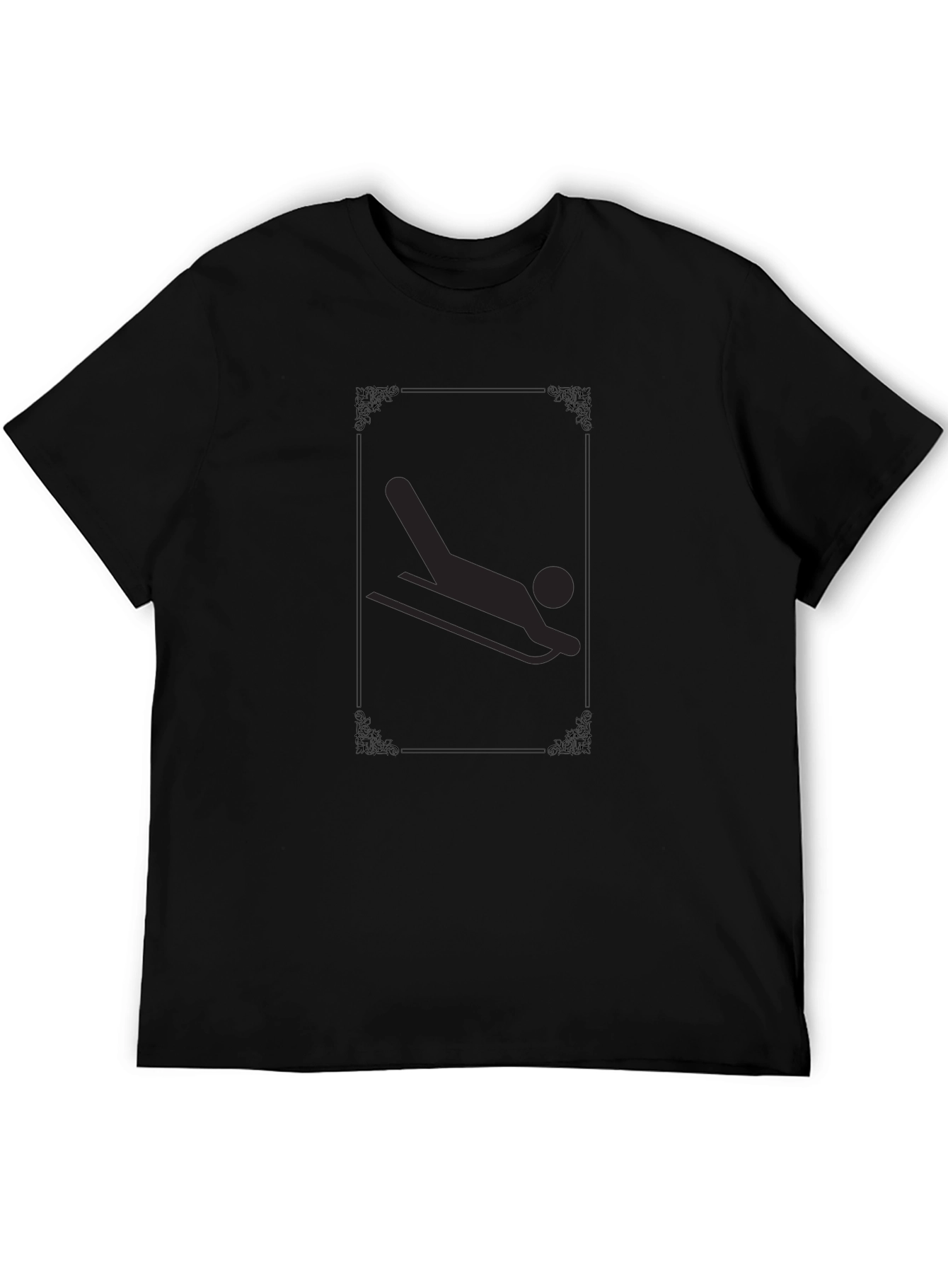 Luge Sport Graphic T-Shirt - Black Casual Tee