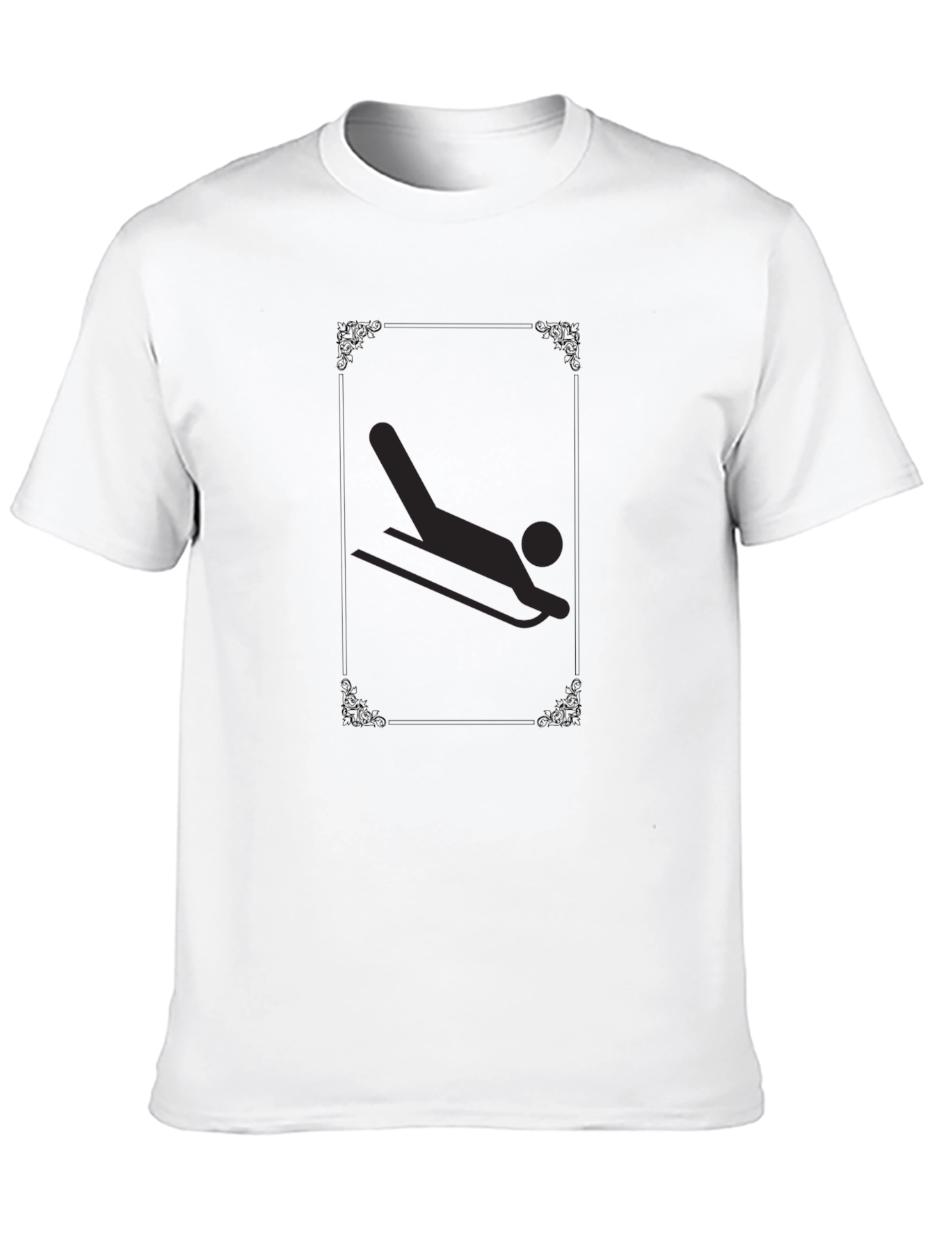Luge Sport Graphic T-Shirt - Black Casual Tee