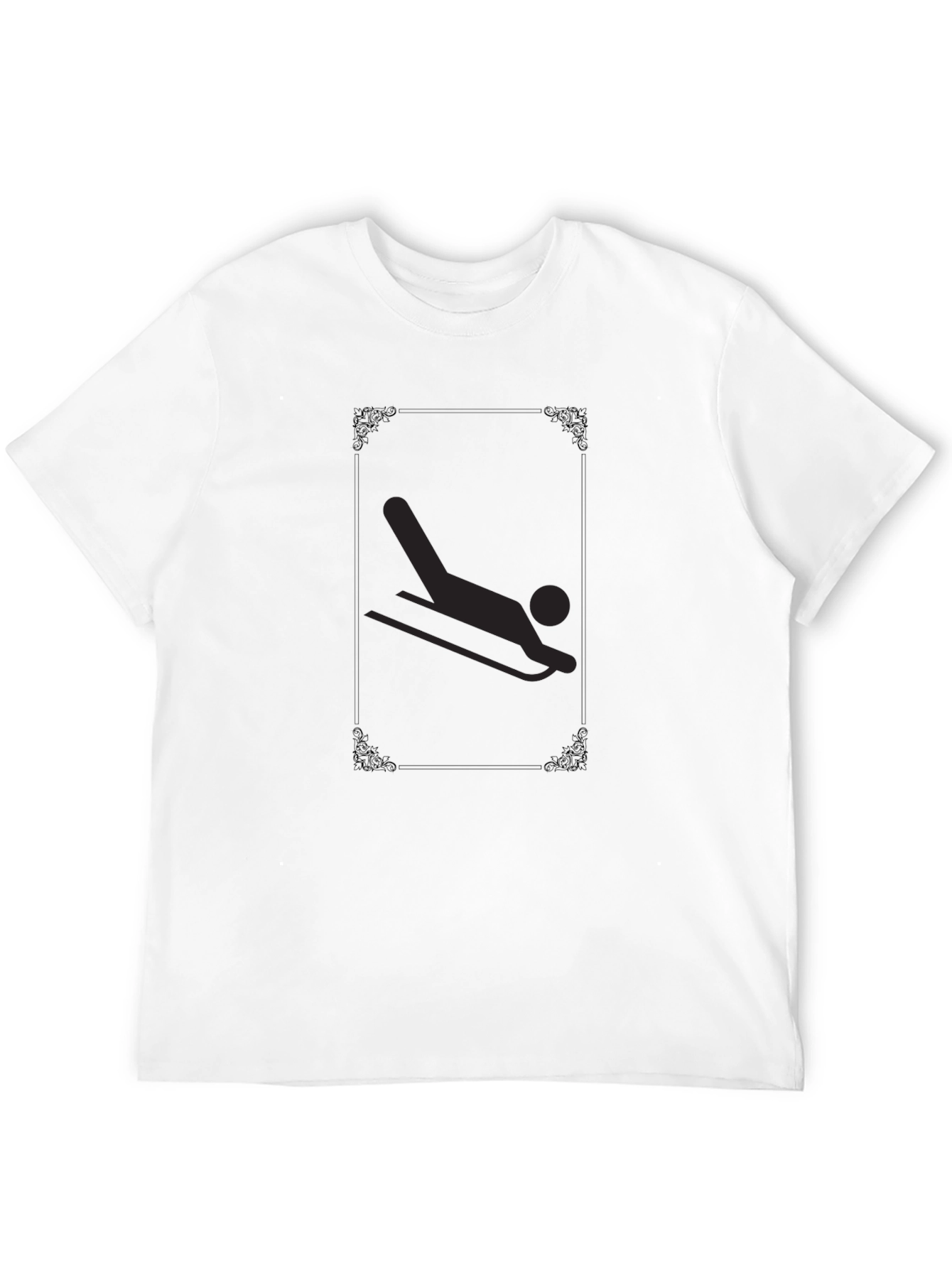 Luge Sport Graphic T-Shirt - Black Casual Tee