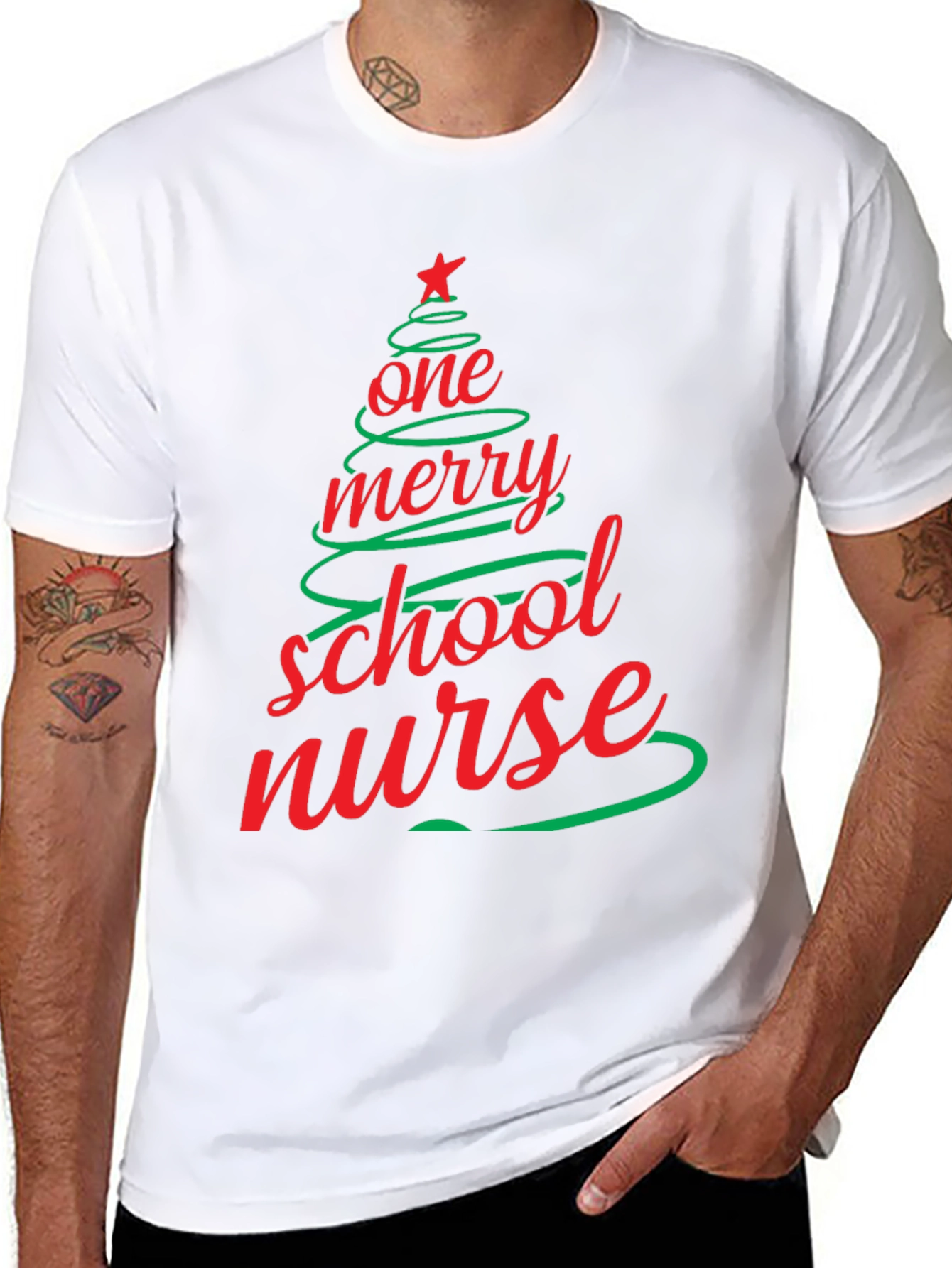 Merry School Nurse Christmas T-Shirt
