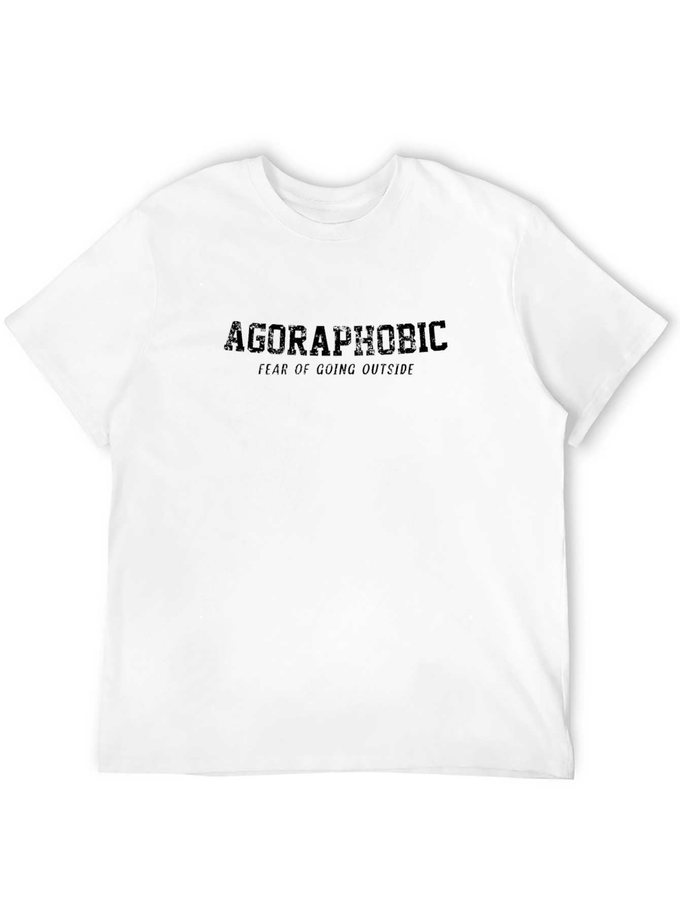 Agoraphobic Fear of Going Outside Black T-Shirt