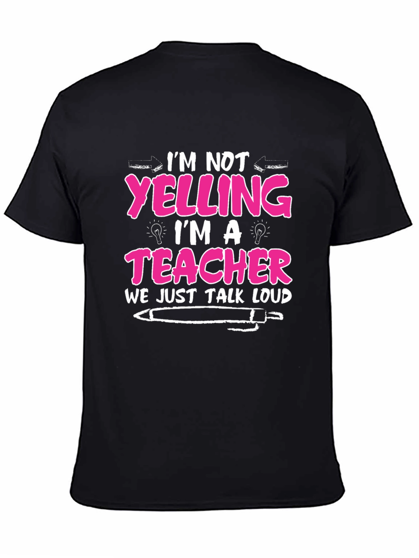 Teacher Loud Talk Black Cotton T-Shirt