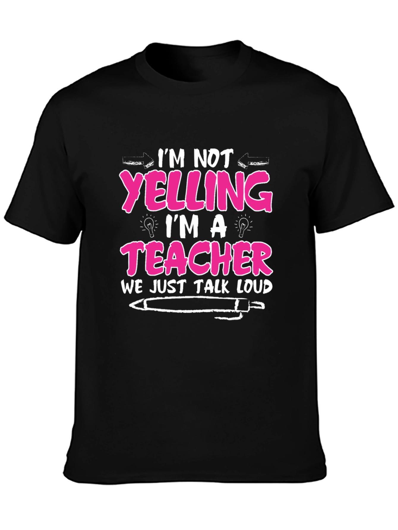 Teacher Loud Talk Black Cotton T-Shirt