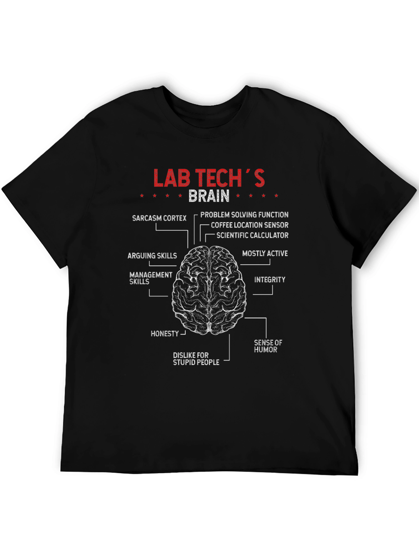 Lab Tech Brain Diagram T-Shirt