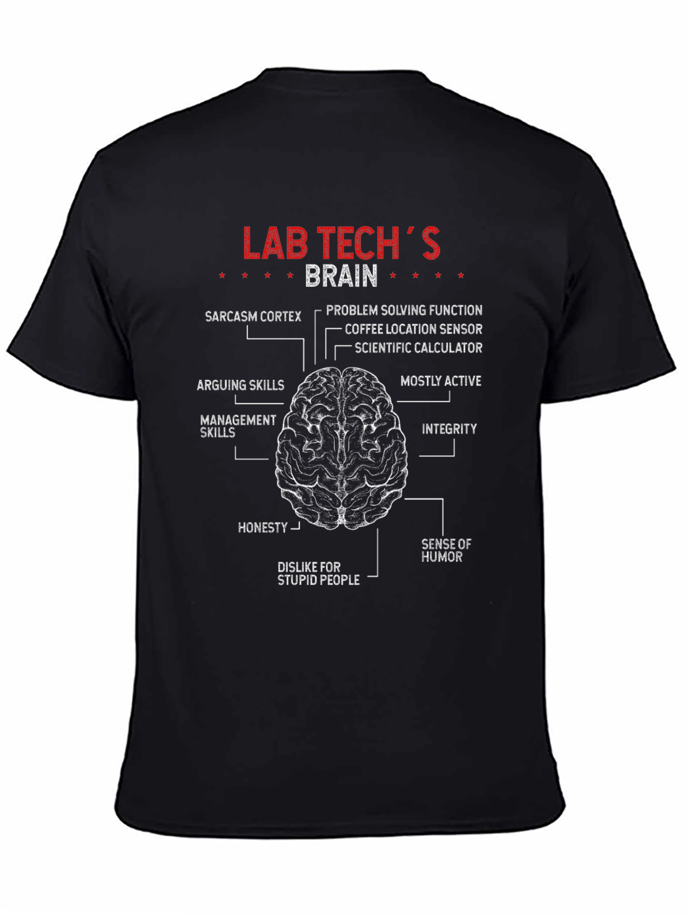 Lab Tech Brain Diagram T-Shirt